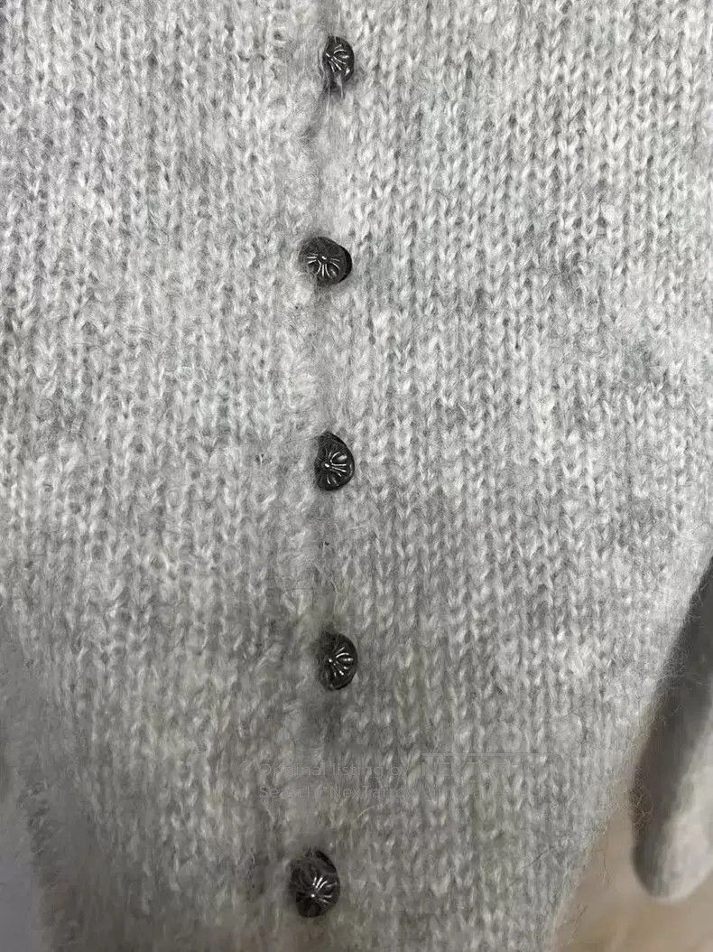 Chrome Hearts Chrome Hearts Gray Cashmere Cardigan. Size S / US 4 / IT 40 - 3 Thumbnail