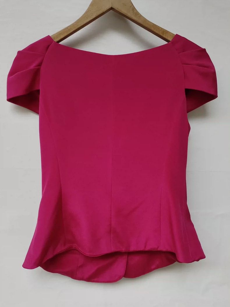 Dior Dior Rose-red silk bow short sleeves Size S / US 4 / IT 40 - 2 Thumbnail