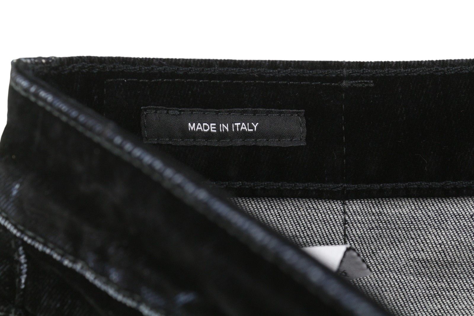 R13 BOY STRAIGHT 28 Flocked Black Velvet Cropped Dark 86249 Size 28" / US 6 / IT 42 - 6 Thumbnail
