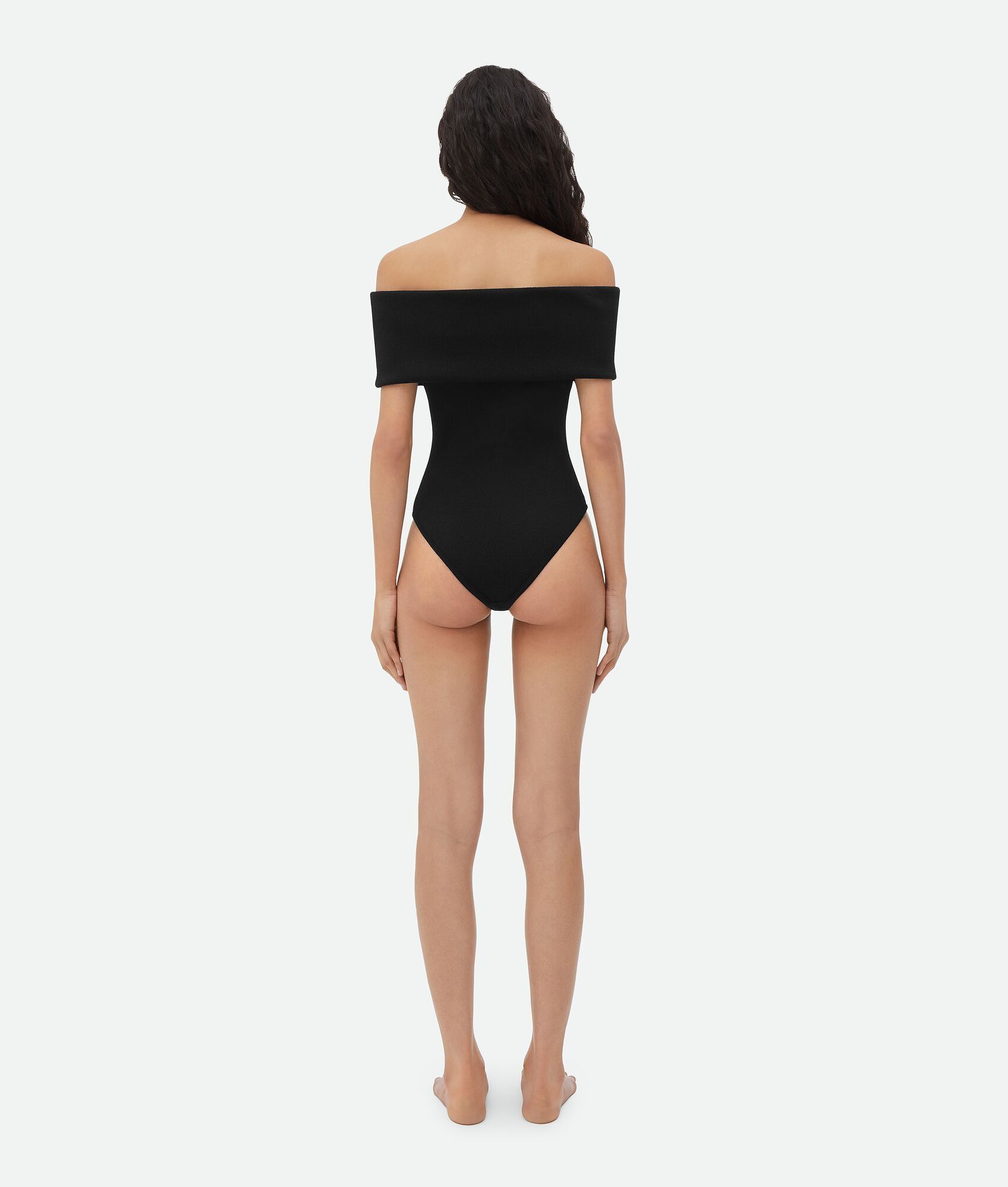 Bottega Veneta o1bcso1str0725 Stretch Nylon Off-The-Shoulder Swimsuit Black Size L / US 10 / IT 46 - 3 Thumbnail