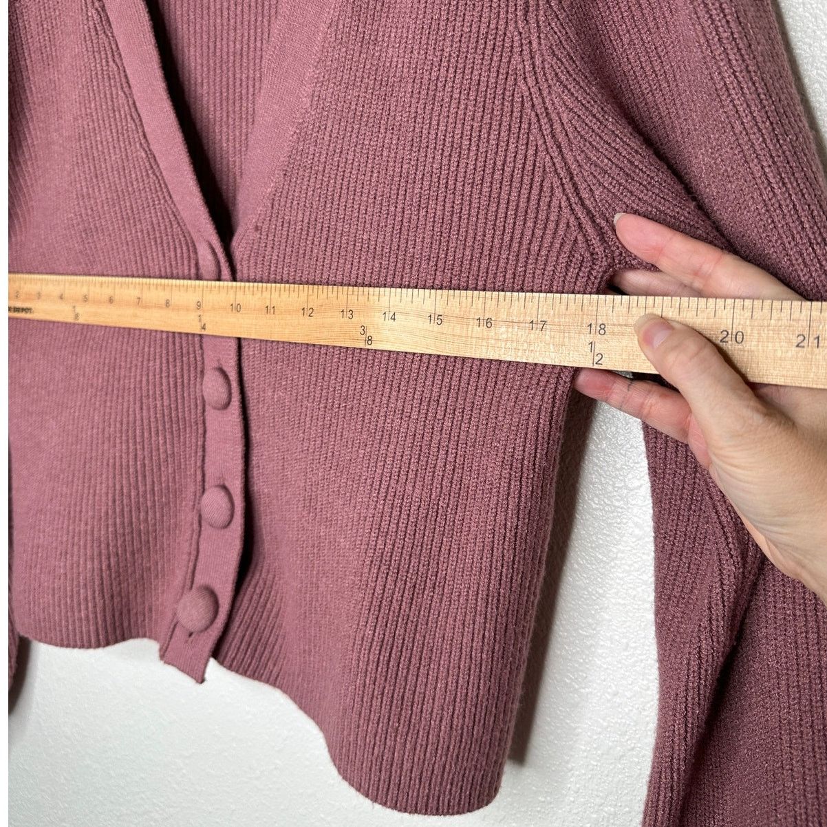 Zara ZARA Mauve Balloon Sleeve VNeck Cropped Button Cardigan M Size M / US 6-8 / IT 42-44 - 10 Thumbnail