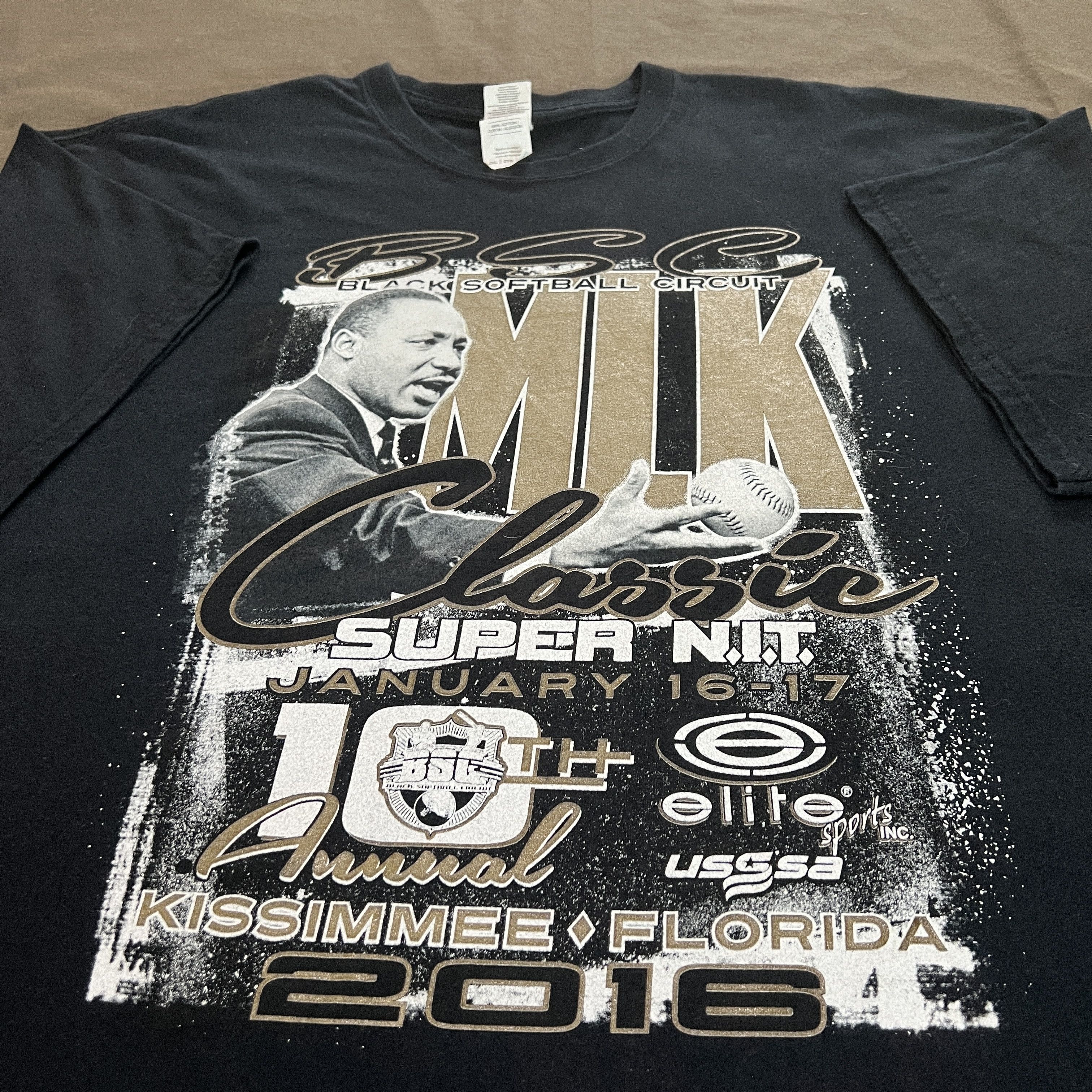 Rap Tees Martin Luther King MLK black softball circuit Promo Tee 2XL Size US XXL / EU 58 / 5 - 4 Thumbnail