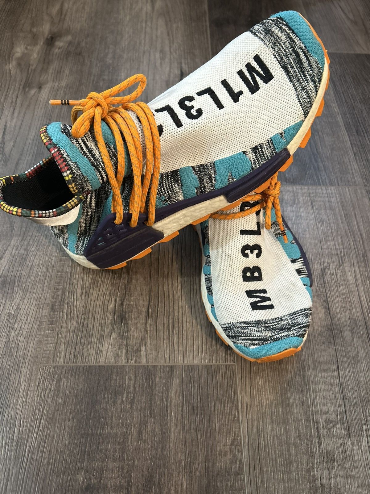 Adidas × Pharrell adidas NMD Hu Pharrell Solar Pack Orange Size US 9.5 / EU 42-43 - 5 Thumbnail