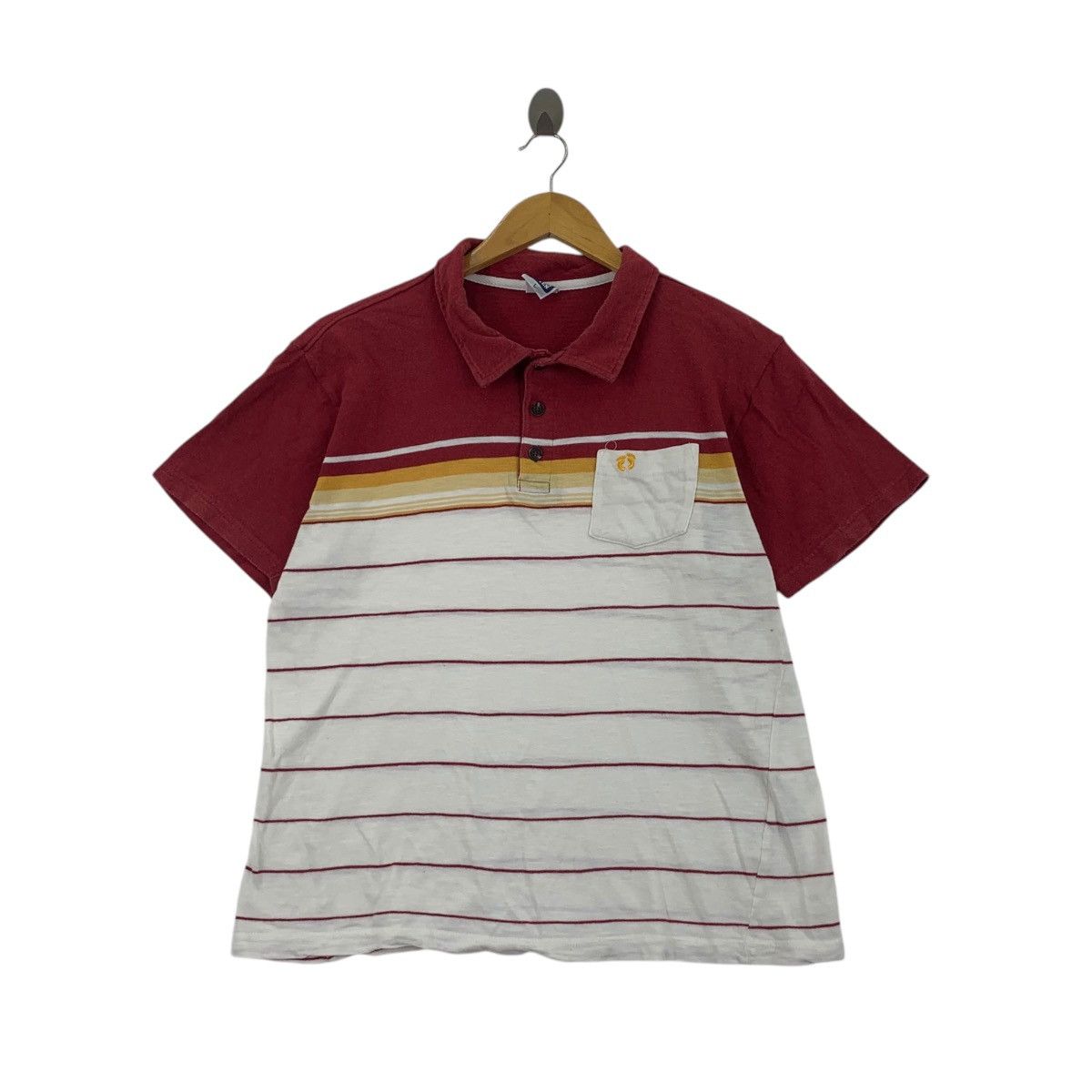 Hang Ten Vintage HANG TEN HAWAII Striped Pocket Polo Tee Shirt Top Size US L / EU 52-54 / 3 - 1 Thumbnail