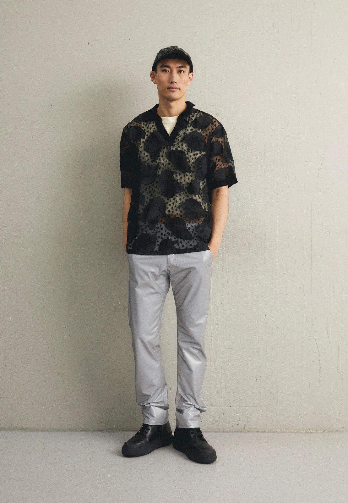 image of Avant Garde x Henrik Vibskov ds! Ss23 Henrik Vibskov The Big Polo Black Polo Tee (Size Medium)