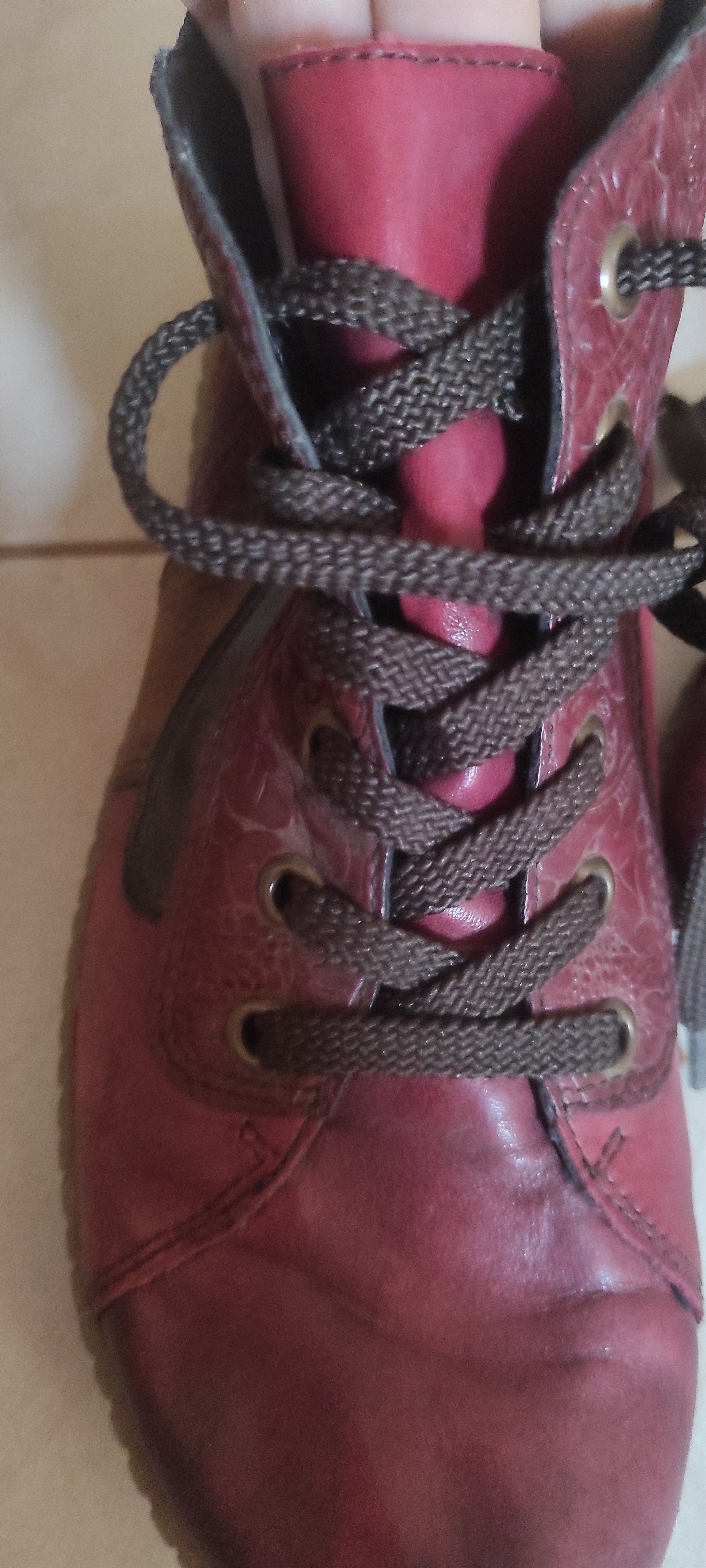 Other Remonte Women Lace-Up Casual Burgundy leather Shoes Size US 7.5 / IT 37.5 - 11 Thumbnail