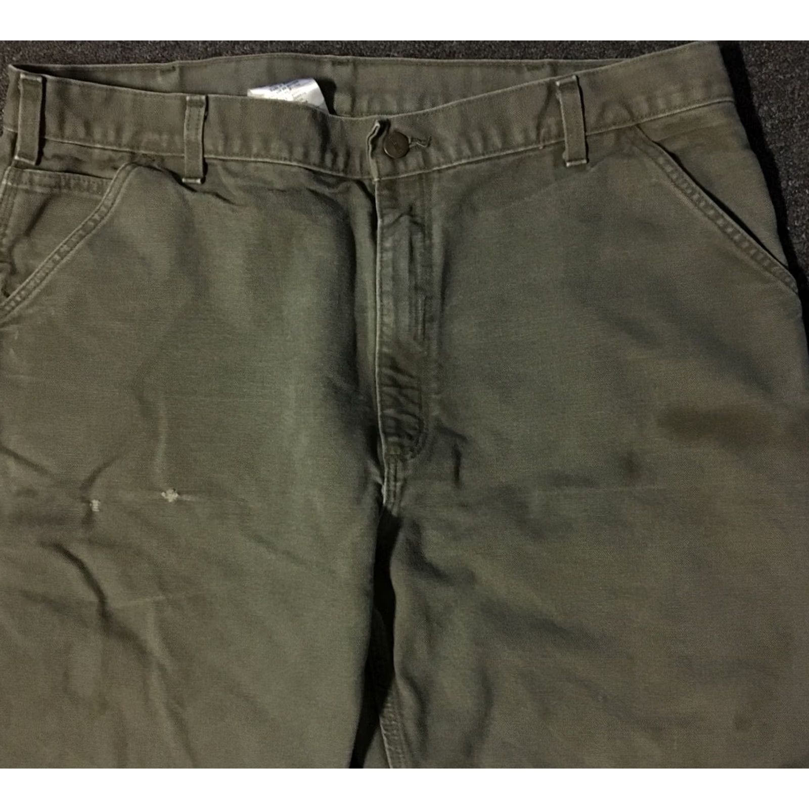 Carhartt VINTAGE Carhartt B11 MOS Faded Distressed Pants 40/34 Grunge Biker Punk Skate Work 90s Mens Pants Green 40 34 Cargo Distressed 90s Carhartt Mens Size US 40 / EU 56 - 7 Thumbnail