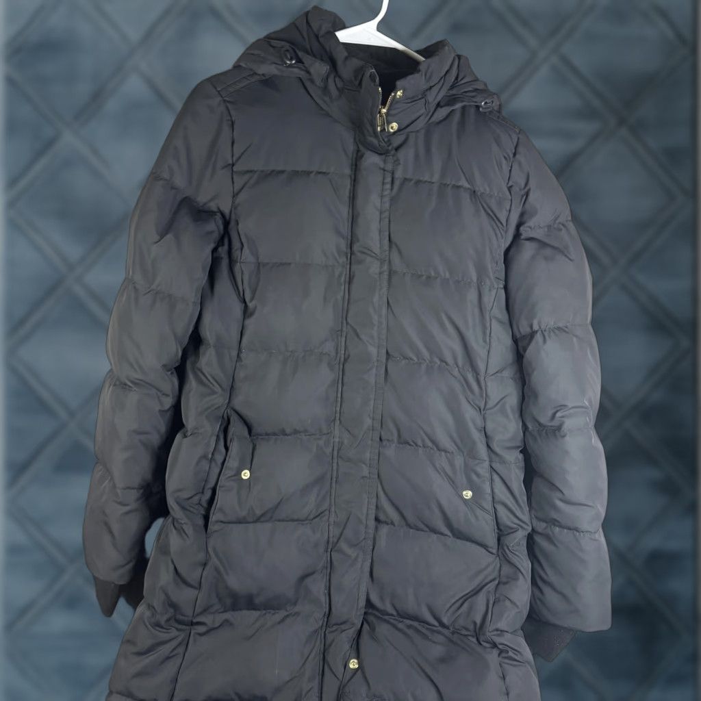 J.Crew J.Crew Puffer Coat Womens Medium Black Hooded Down Full Zip Pockets Warm Winter Size M / US 6-8 / IT 42-44 - 1 Thumbnail