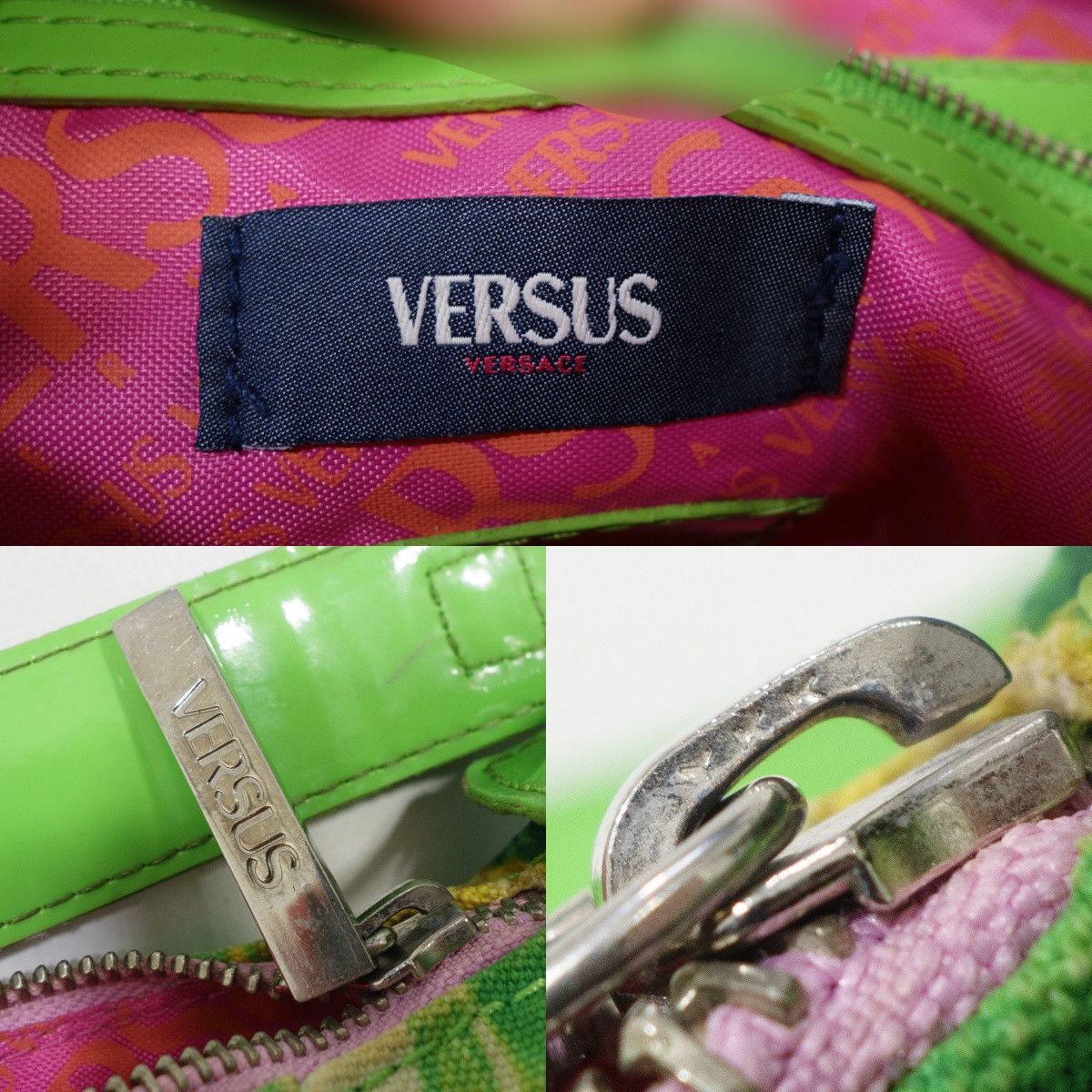 Versus Versace Y2K Tropical Floral Print Canvas Shoulder Bag 00s Size ONE SIZE - 8 Thumbnail