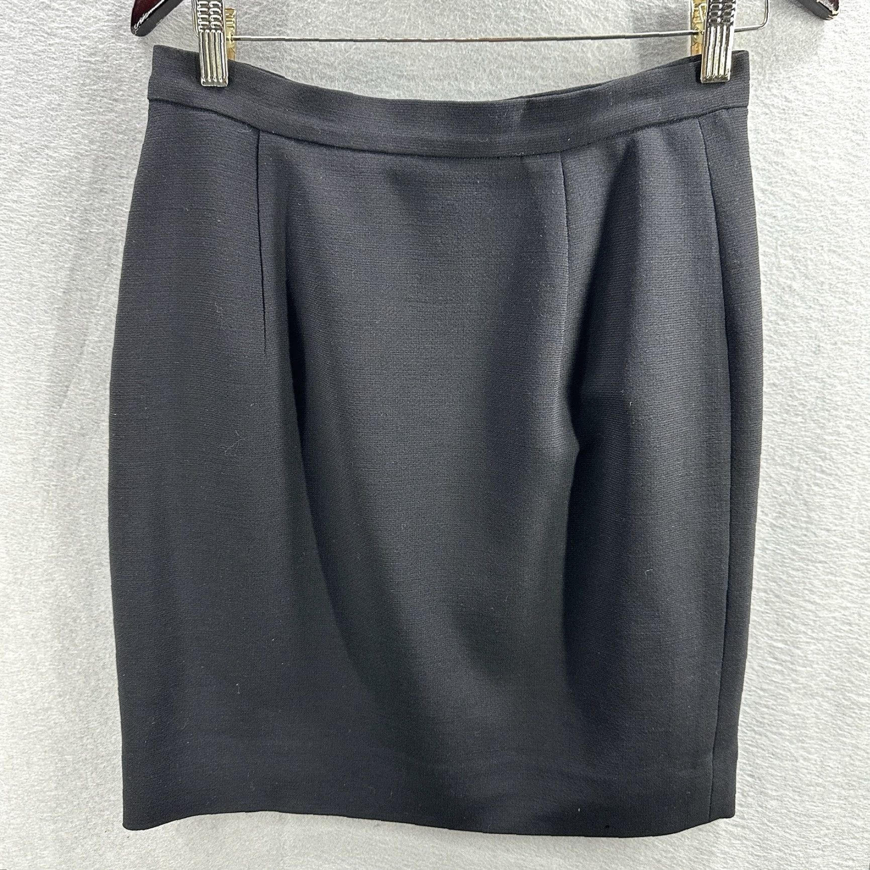 Valentino Valentino Pencil Skirt Womens 10 Black Silk Knit Mini 80s Preppy Size 32" / US 10 / IT 46 - 5 Thumbnail