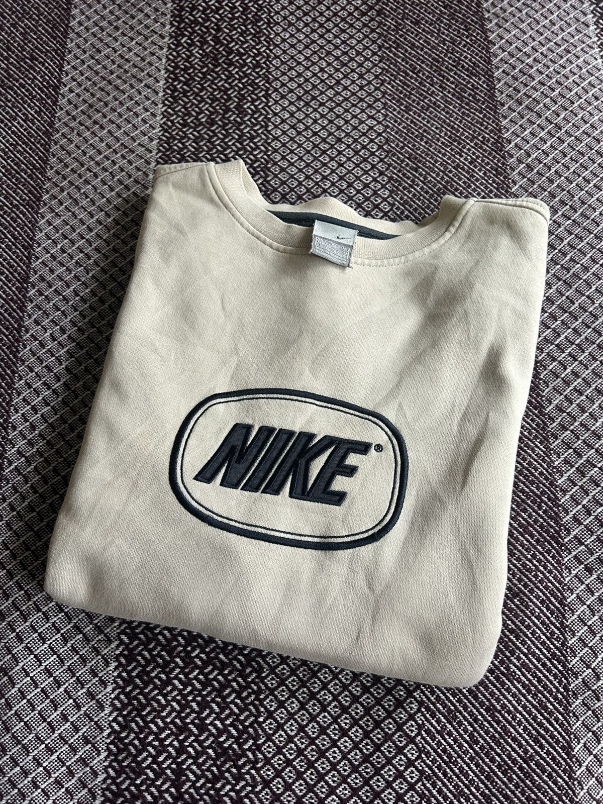 Nike Vintage Nike 90s Crewneck Big Logo Sweatshirt Beige Rare Y2K Size US XL / EU 56 / 4 - 14 Thumbnail