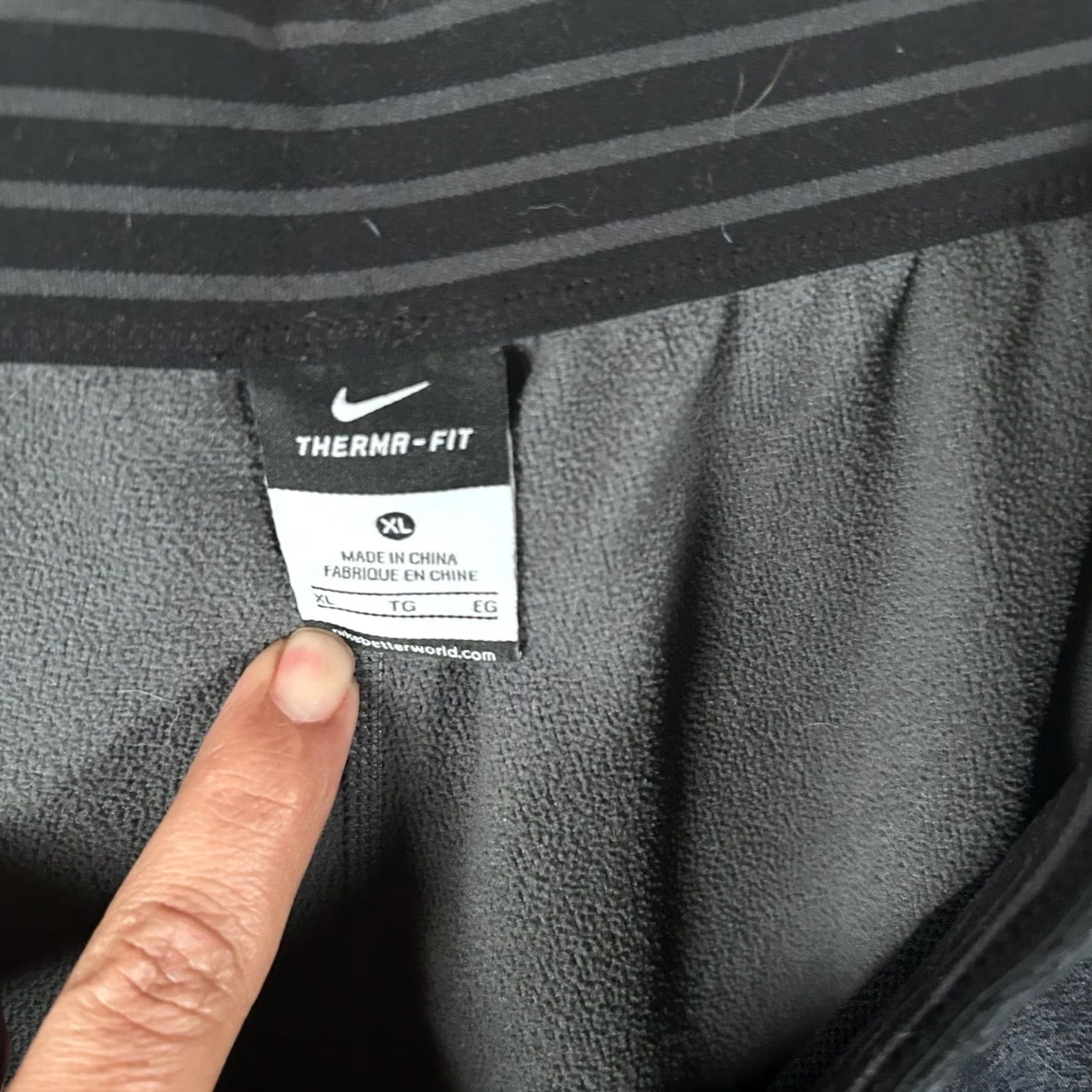 Nike Nike Therma-FIT Mens XL Dark Gray Heathered Athletic Active Tapered Sweatpants Size US 36 / EU 52 - 3 Thumbnail