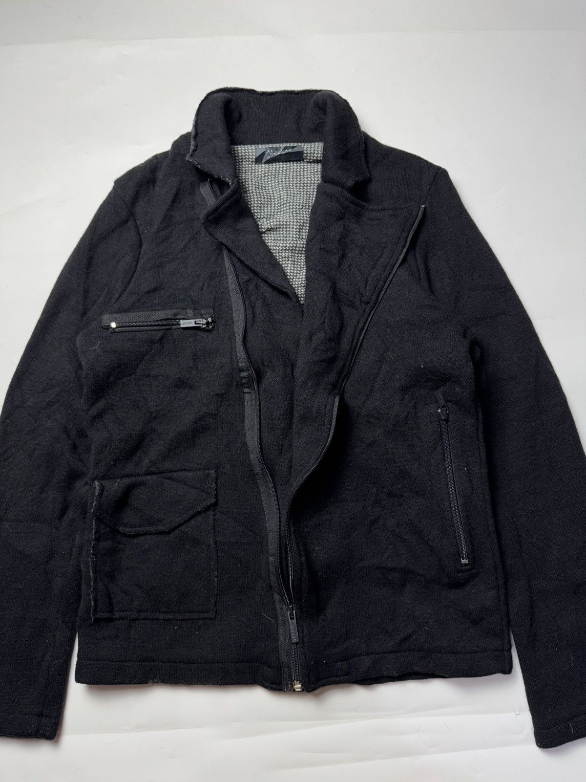 Isamu Katayama Backlash Asymmetrical Wool Jacket Zaraman Ifsix Lgb Styled Size US M / EU 48-50 / 2 - 2 Thumbnail