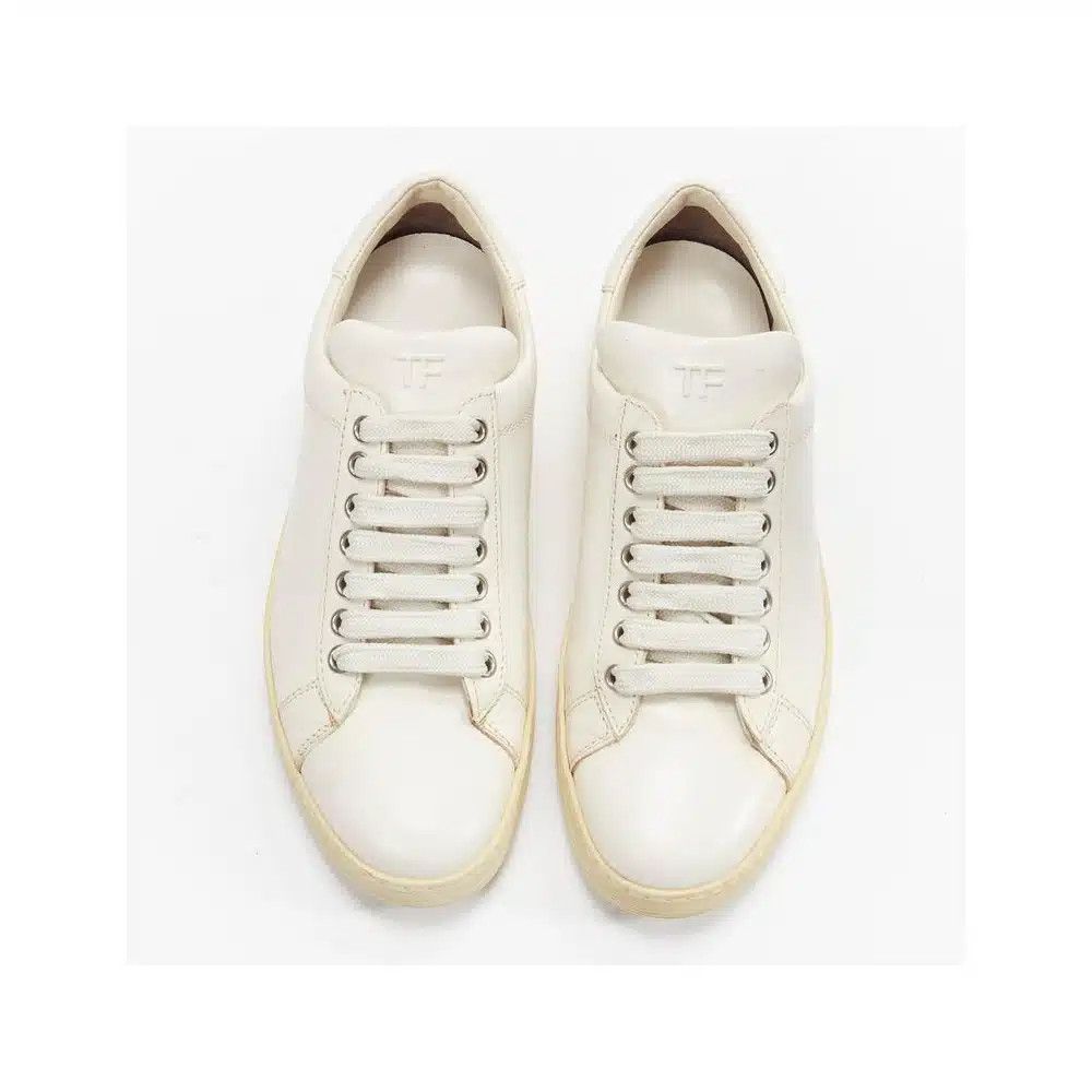 Tom Ford o1loc1c0525 J0866T Leather Low-Top Sneakers in White Size US 8 / EU 41 - 2 Thumbnail