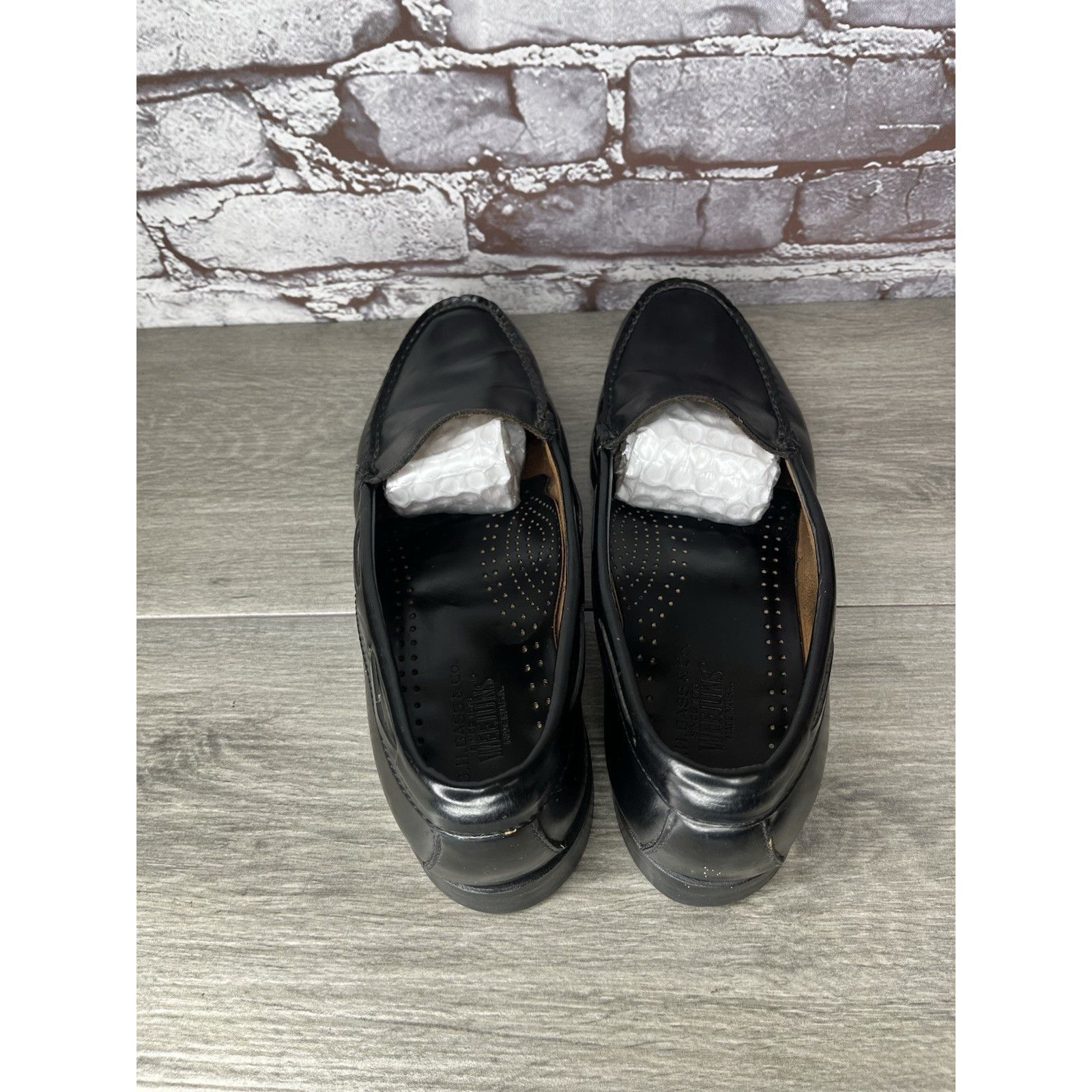 Bass G.H. Bass & Co Weejuns Black Leather Moccasin Loafers Dress Size US 9.5 / EU 42-43 - 6 Thumbnail