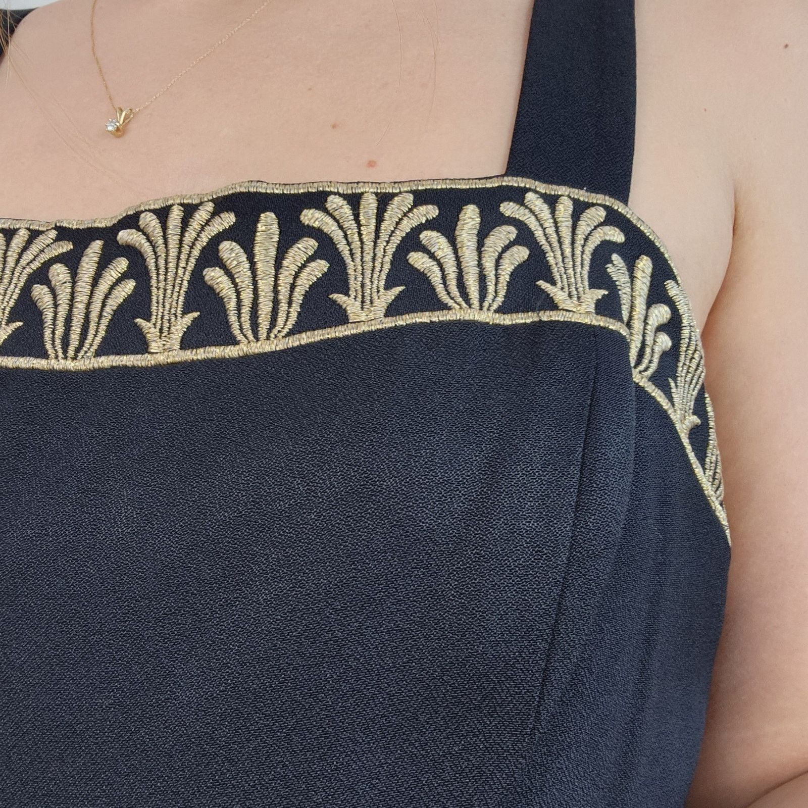 Other Gold Detail Jumpsuit 80s 90s Jessica Howard 10 Large Size 32" / US 10 / IT 46 - 2 Thumbnail