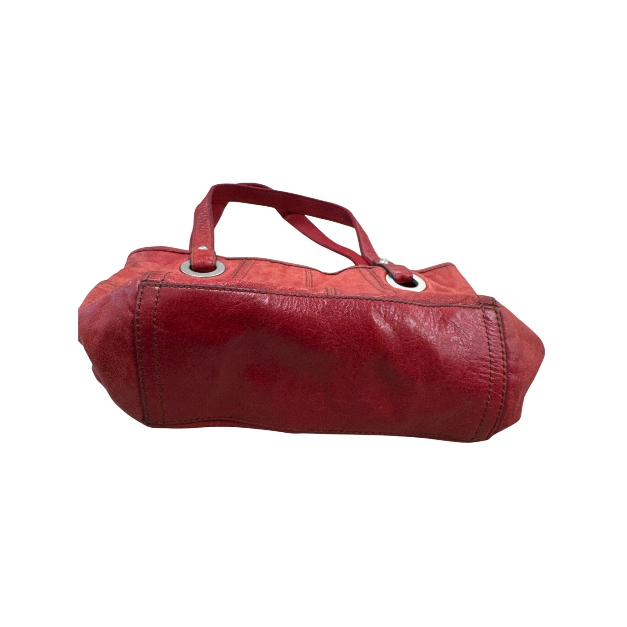 Fossil Vintage Fossil Womens Red Leather Handbag Purse 13x10 SKU 73 Size ONE SIZE - 4 Thumbnail