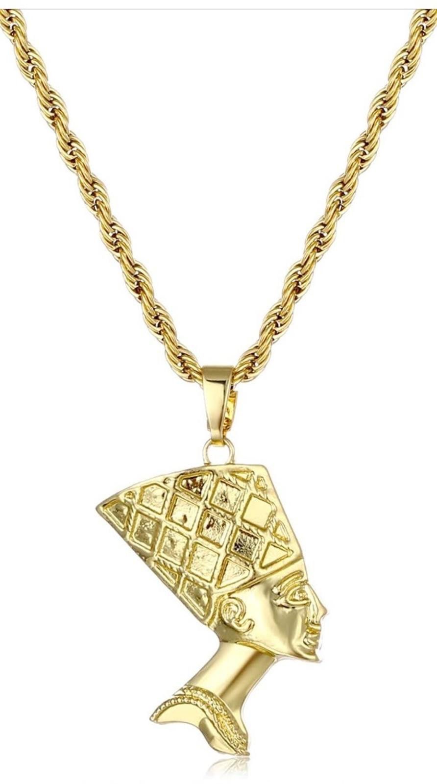The Unbranded Brand Egyptian Queen Nefertiti Necklace 14k Gold Platted Nefertiti Size ONE SIZE - 1 Thumbnail