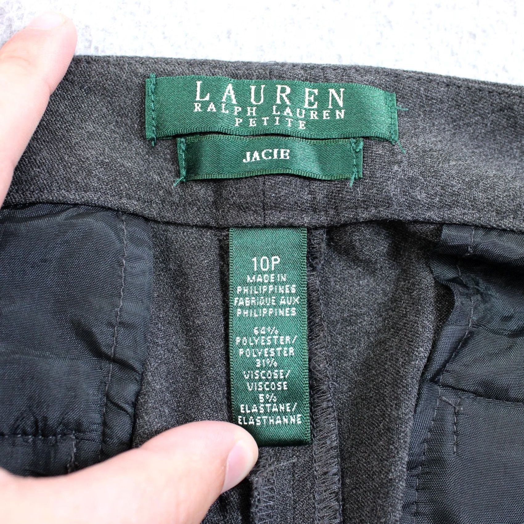 Ralph Lauren Lauren Ralph Lauren Women 10P Gray Jacie Stretch Office Work Pant Size 32" / US 10 / IT 46 - 3 Thumbnail