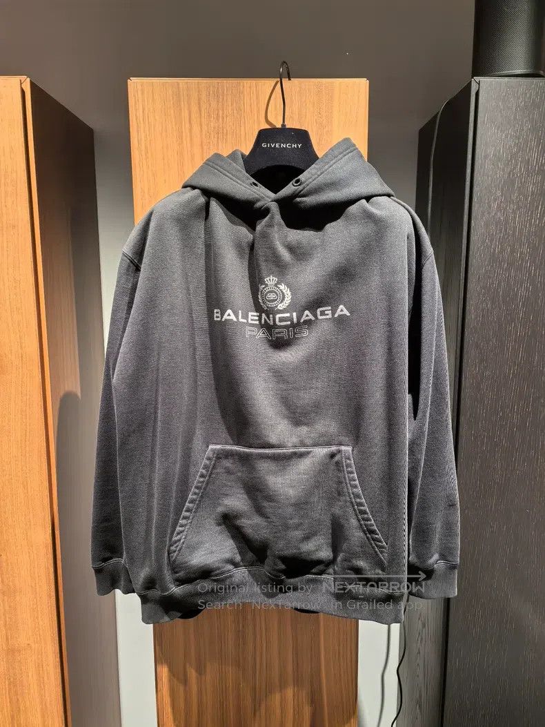 Balenciaga Balenciaga Black Hooded Fleece Sweatshirt Size US L / EU 52-54 / 3 - 1 Thumbnail