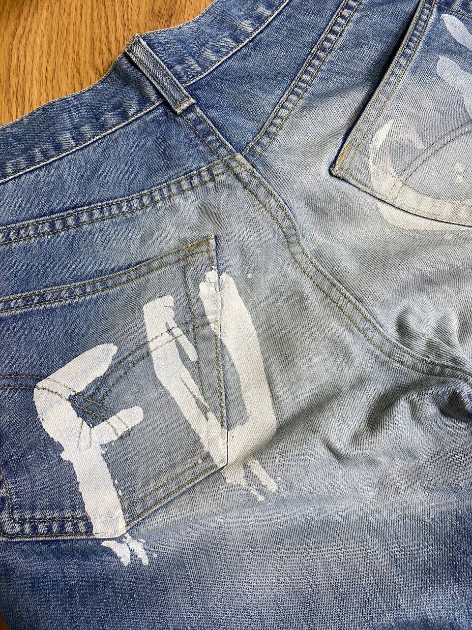 Japanese Brand × Vintage CRAZY Rivington Y2K 90s BAGGY Distressed Dirty Vintage Jeans Size US 32 / EU 48 - 6 Thumbnail
