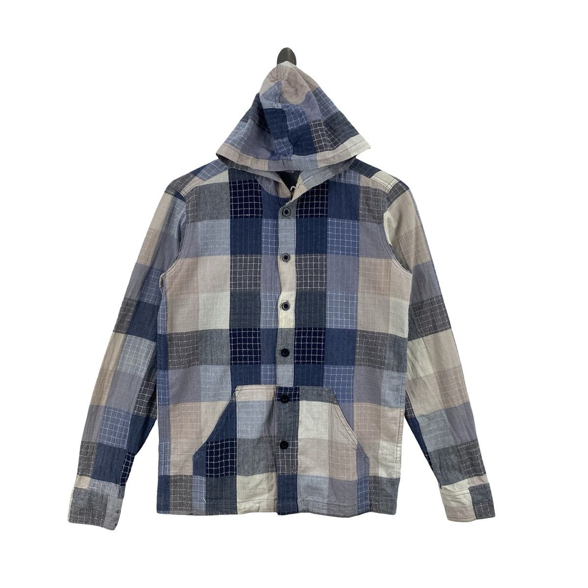 Vintage Vintage SNAFF UNION Made Patchwork Plaid Hooded Jacket Size US S / EU 44-46 / 1 - 5 Thumbnail