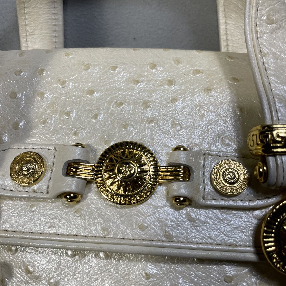 Versace GIANNI VERSACE PEARL WHITE OSTRITCH HAND BAG Size ONE SIZE - 3 Thumbnail