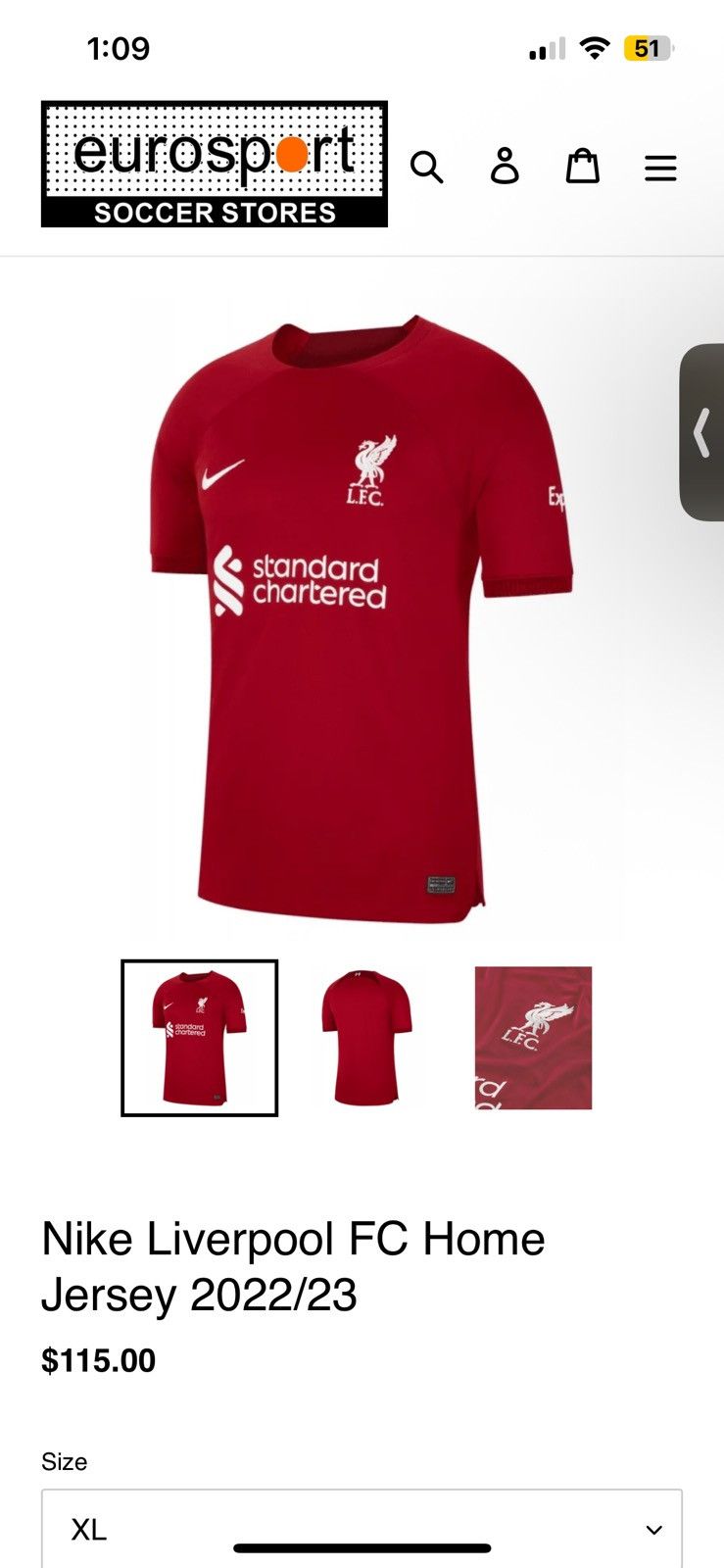 Nike Nike Liverpool FC Home 2022/2023 Jersey Size US XL / EU 56 / 4 - 15 Thumbnail
