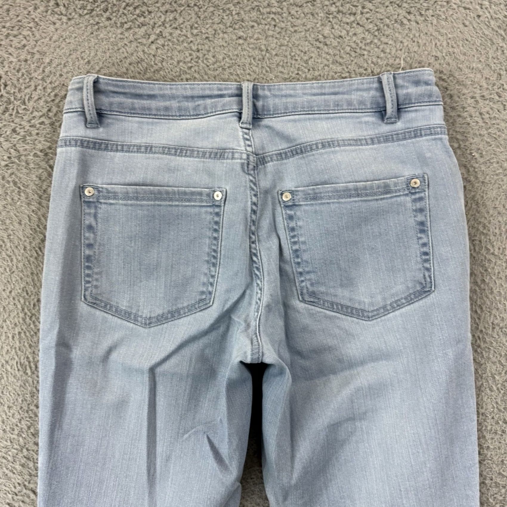 J. Jill J Jill Jeans Womens 6 Blue Cropped Cuffed 30x25 Mid Rise Denim Zip Preppy Boho Size 28" / US 6 / IT 42 - 6 Thumbnail
