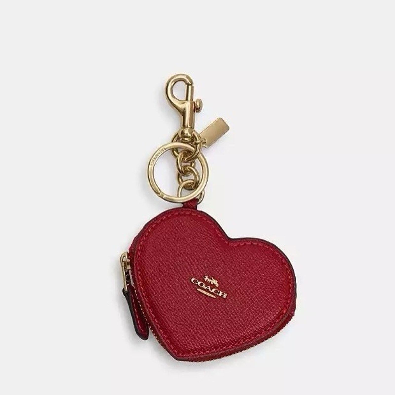 Coach NWT Coach CP368 Heart Bag Charm IN Gold/Dark Ruby Size ONE SIZE - 5 Thumbnail