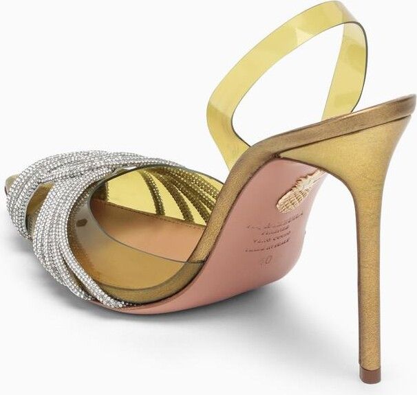 Aquazzura o1srvl11e1024 Heel in Golden Size US 9 / IT 39 - 4 Thumbnail