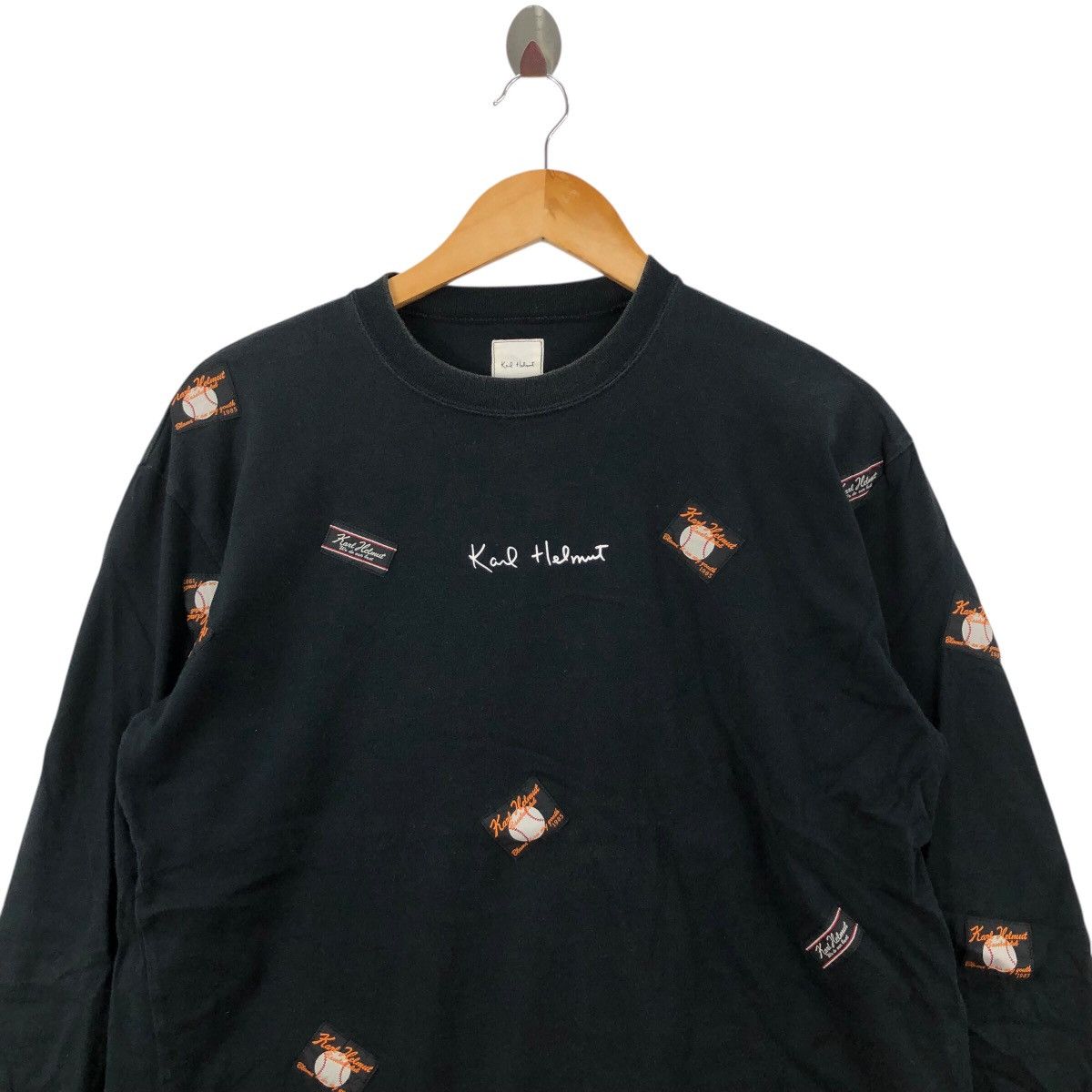 Japanese Brand Vintage KARL HELMUT Long Sleeve AOP Logo Japanese Brand Size US L / EU 52-54 / 3 - 2 Thumbnail