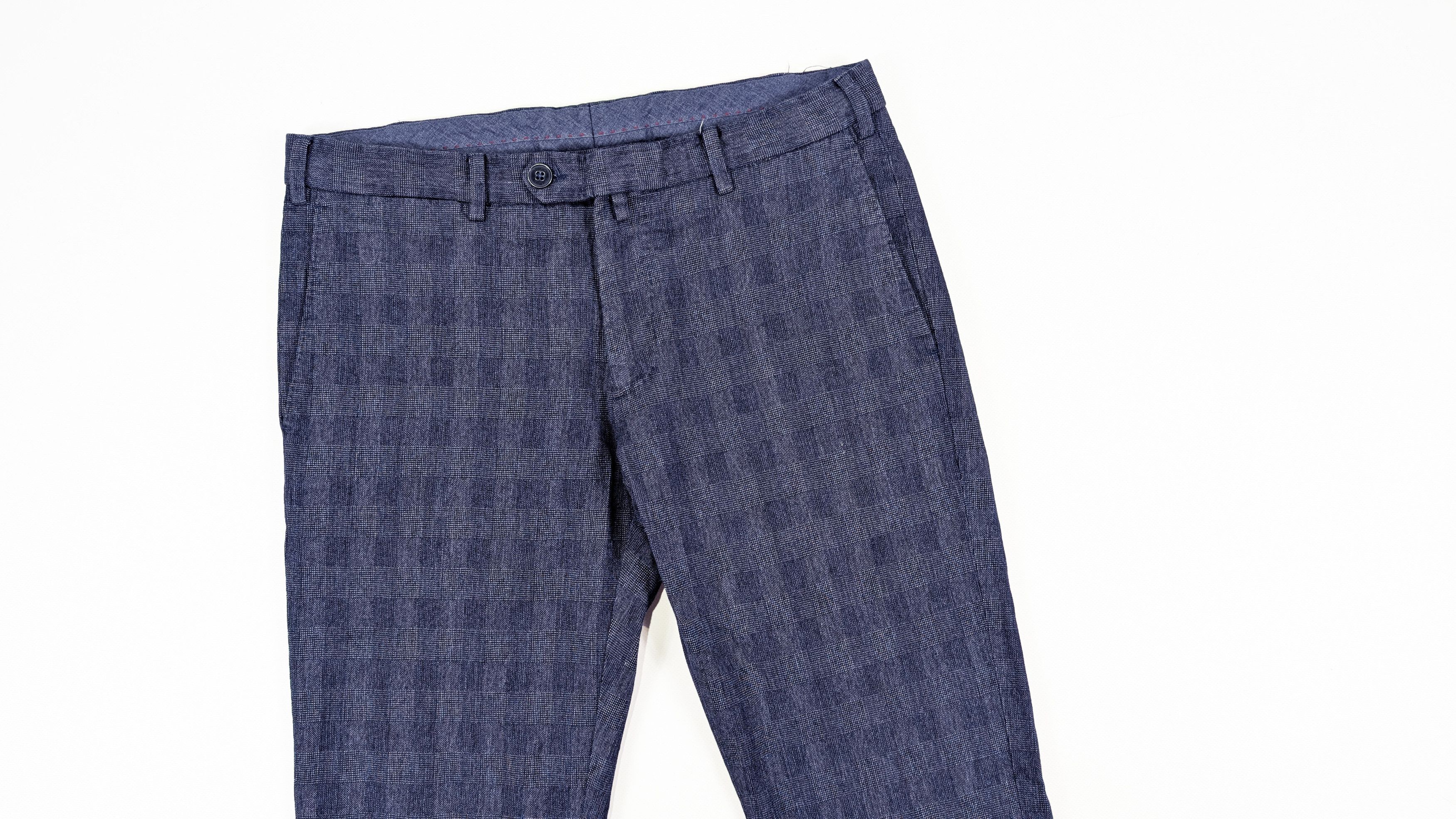 Boggi Boggi Milano Easy Formal Stretch Cotton Checkred Chino Pants Size US 34 / EU 50 - 2 Thumbnail