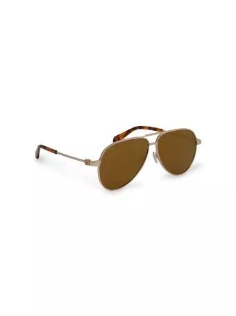 Off-White NEW OFF-WHITE OERI122S24MET0017676 Ruston L Gold Gold Mirror Size ONE SIZE - 1 Thumbnail