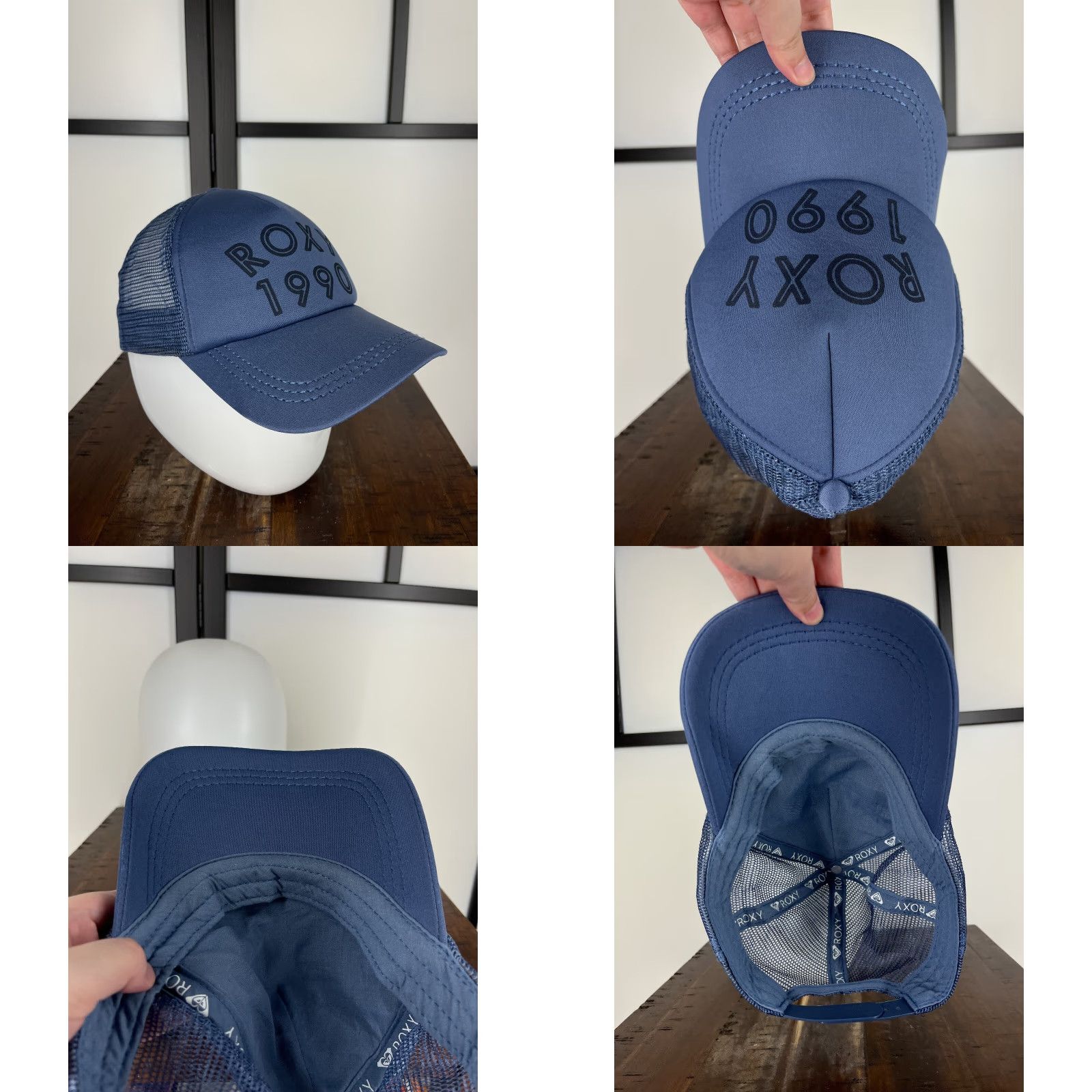 Vintage ROXY Hat Cap Trucker One Size Blue Womens Polyester Outdoors Adjustable Logo Classic Style 90s Beach Outdoor Size ONE SIZE - 8 Thumbnail
