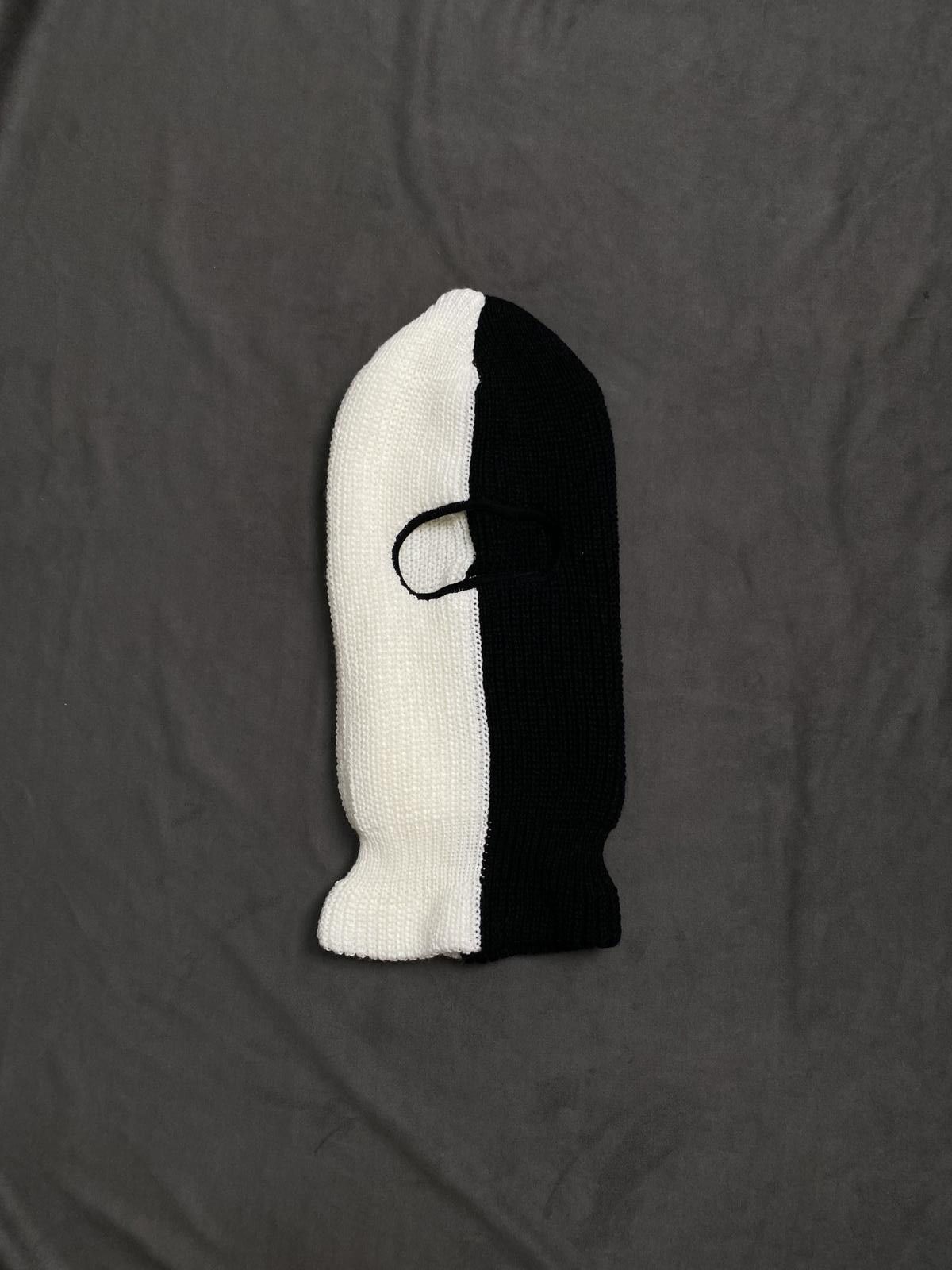 Japanese Brand 3 Hole Knit Goth Hiphop Balaclavas Ski Mask Black / White OS Size ONE SIZE - 1 Thumbnail