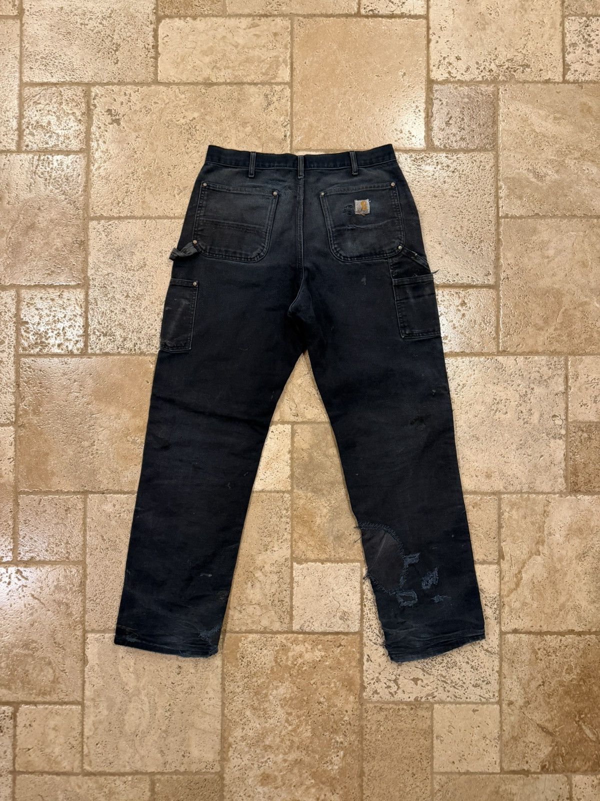 Carhartt Vintage Carhartt Carpenter Double Knees Distress Black Pants Size US 34 / EU 50 - 5 Thumbnail