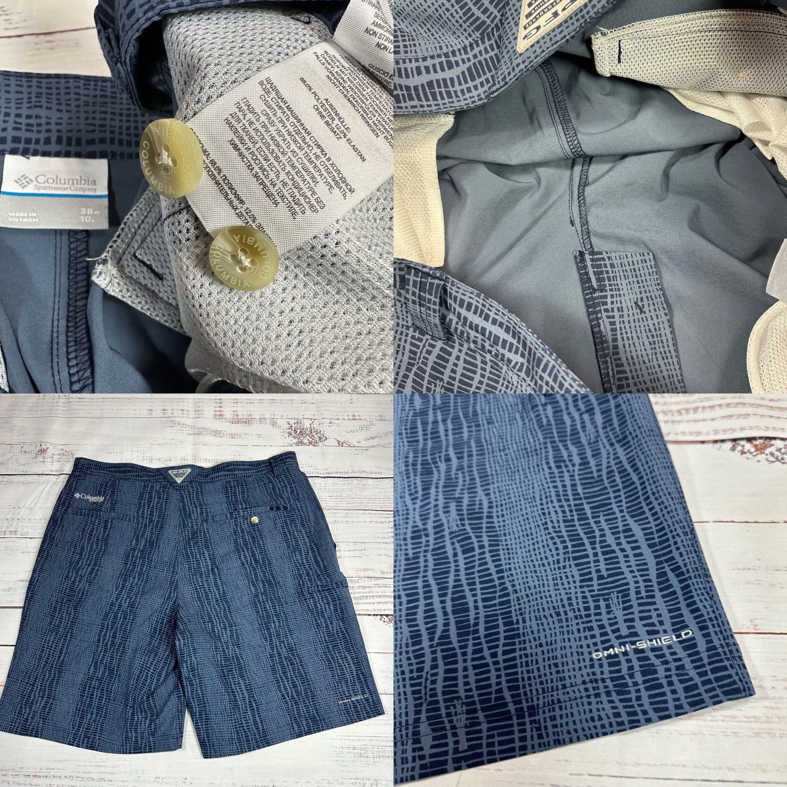Vintage Columbia PFG Fishing Shorts Main Blue 38 Regular Chino UPF Short Boys? Size US 38 / EU 54 - 8 Thumbnail