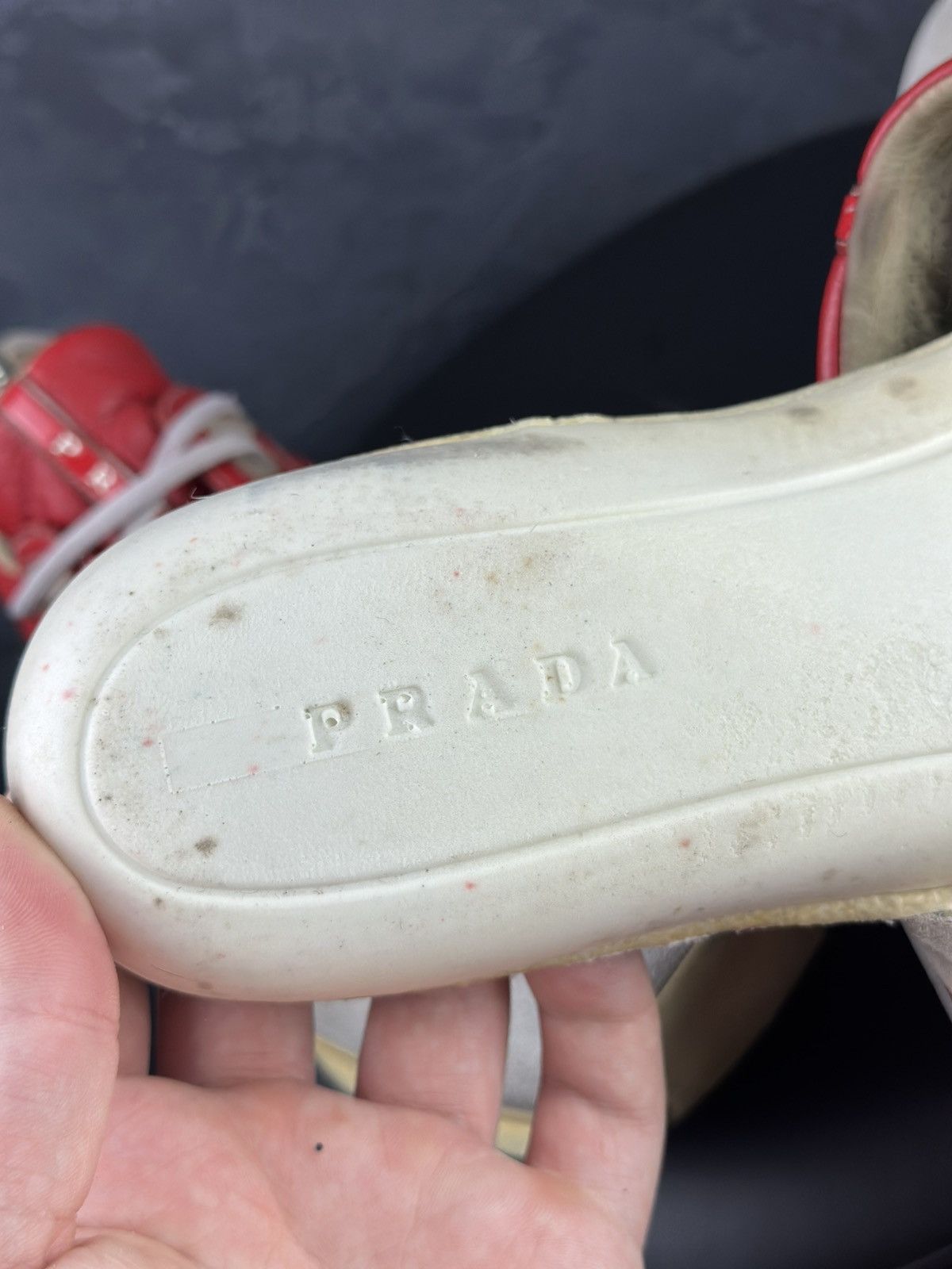 Prada × Vintage Vintage Prada Red Leather/Suede Sneakers Men’s Size US 8 / EU 41 - 9 Thumbnail