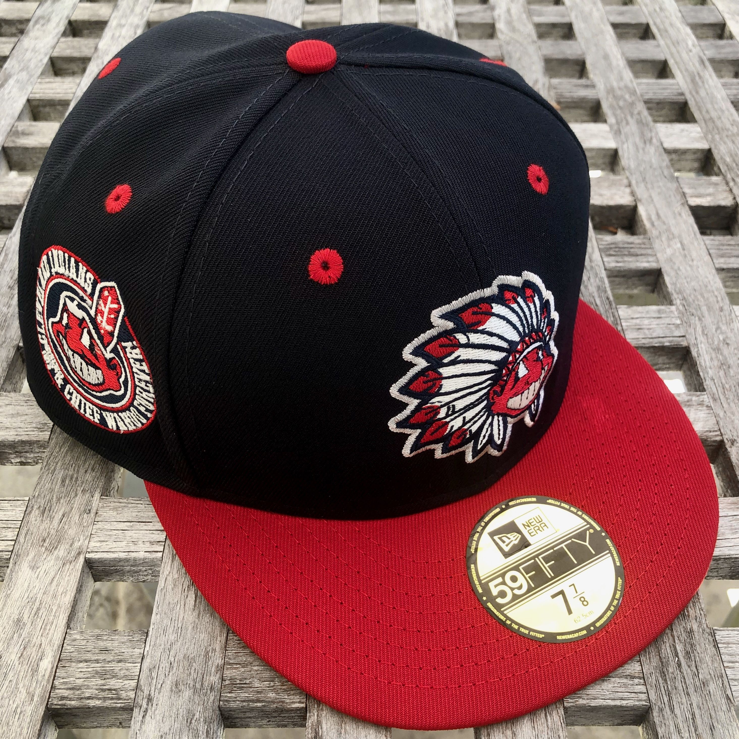 New Era Cleveland Indians Chief Wahoo Headdress 59FIFTY Hat 7 7/8 Size ONE SIZE - 1 Thumbnail