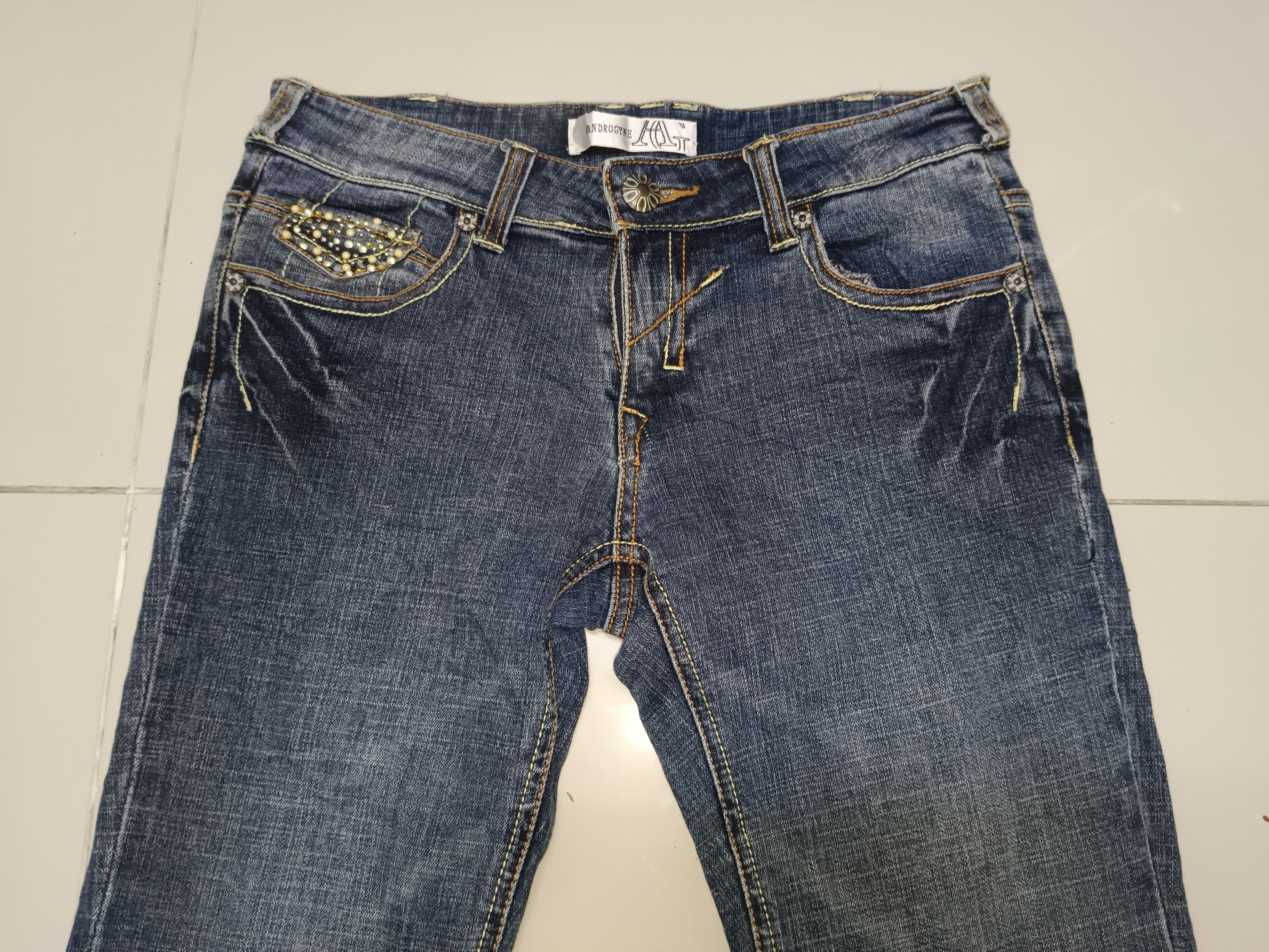 Japanese Brand Japanese Flare Jeans Crystal Goctic Punk Size US 29 - 6 Thumbnail