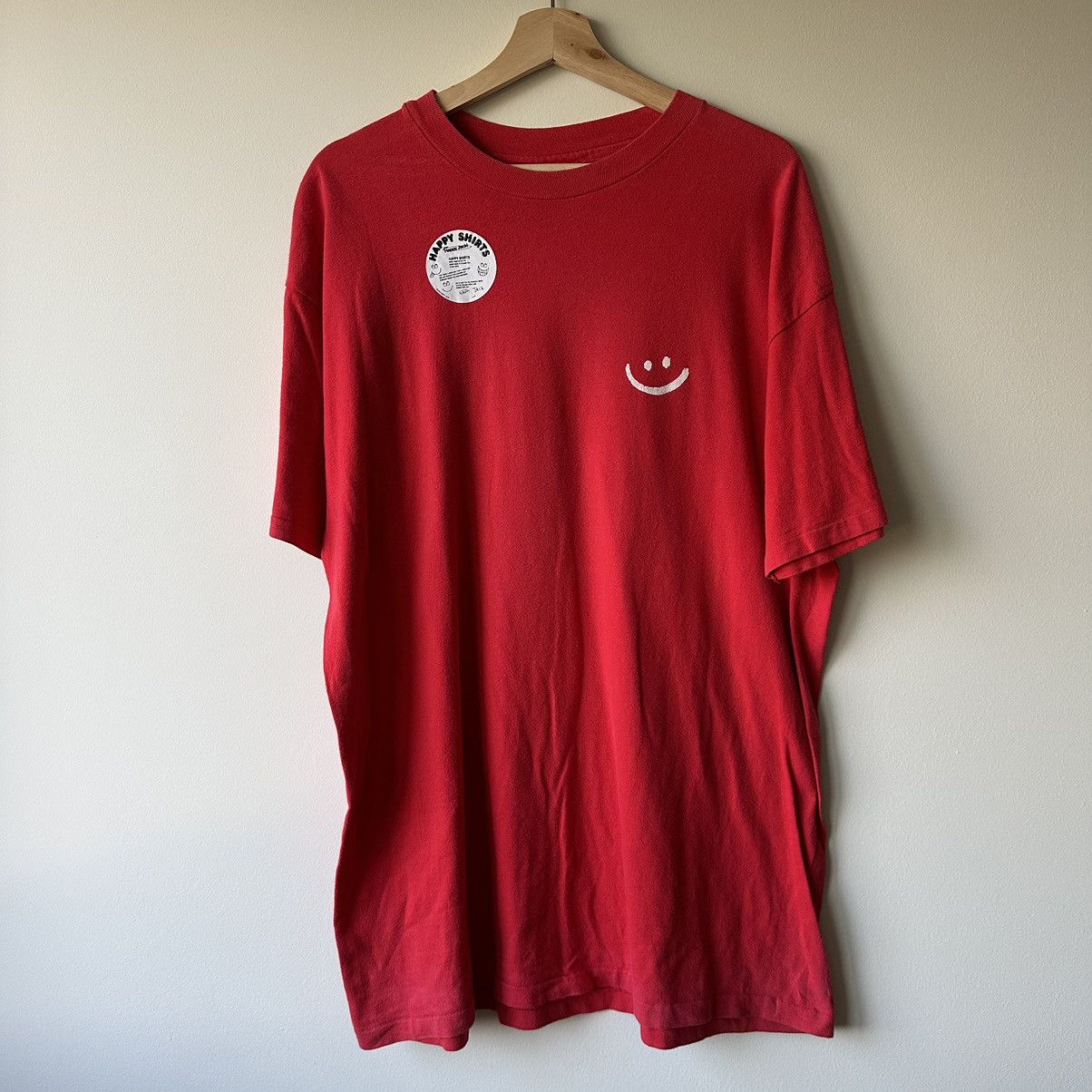 Hanes × Vintage Vintage 90s Happy Smiley Face Hanes Beefy Drawing Shirt Size US XL / EU 56 / 4 - 3 Thumbnail