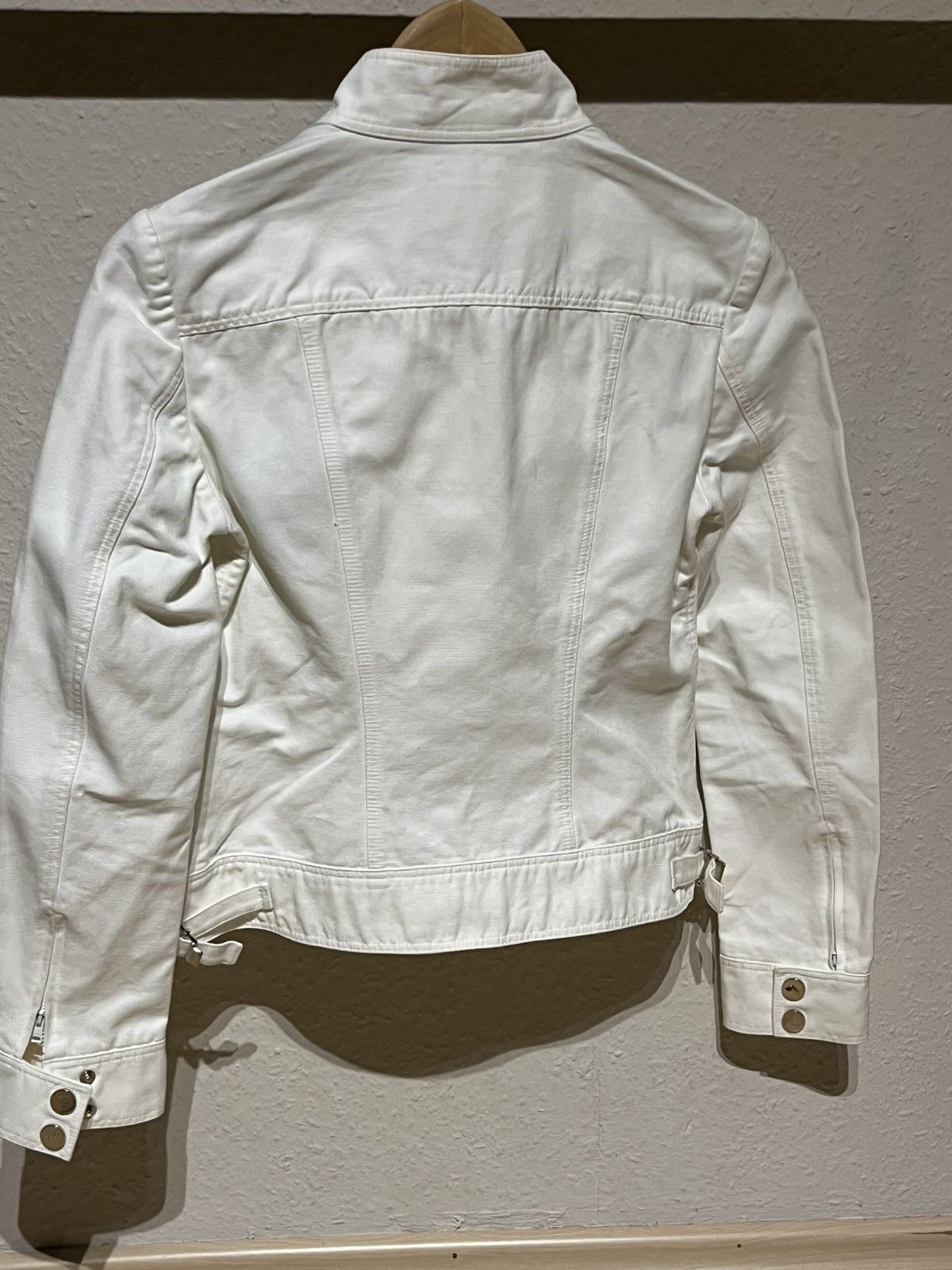 Gucci SS99 tom ford gucci white cotton motojacket Size S / US 4 / IT 40 - 3 Thumbnail