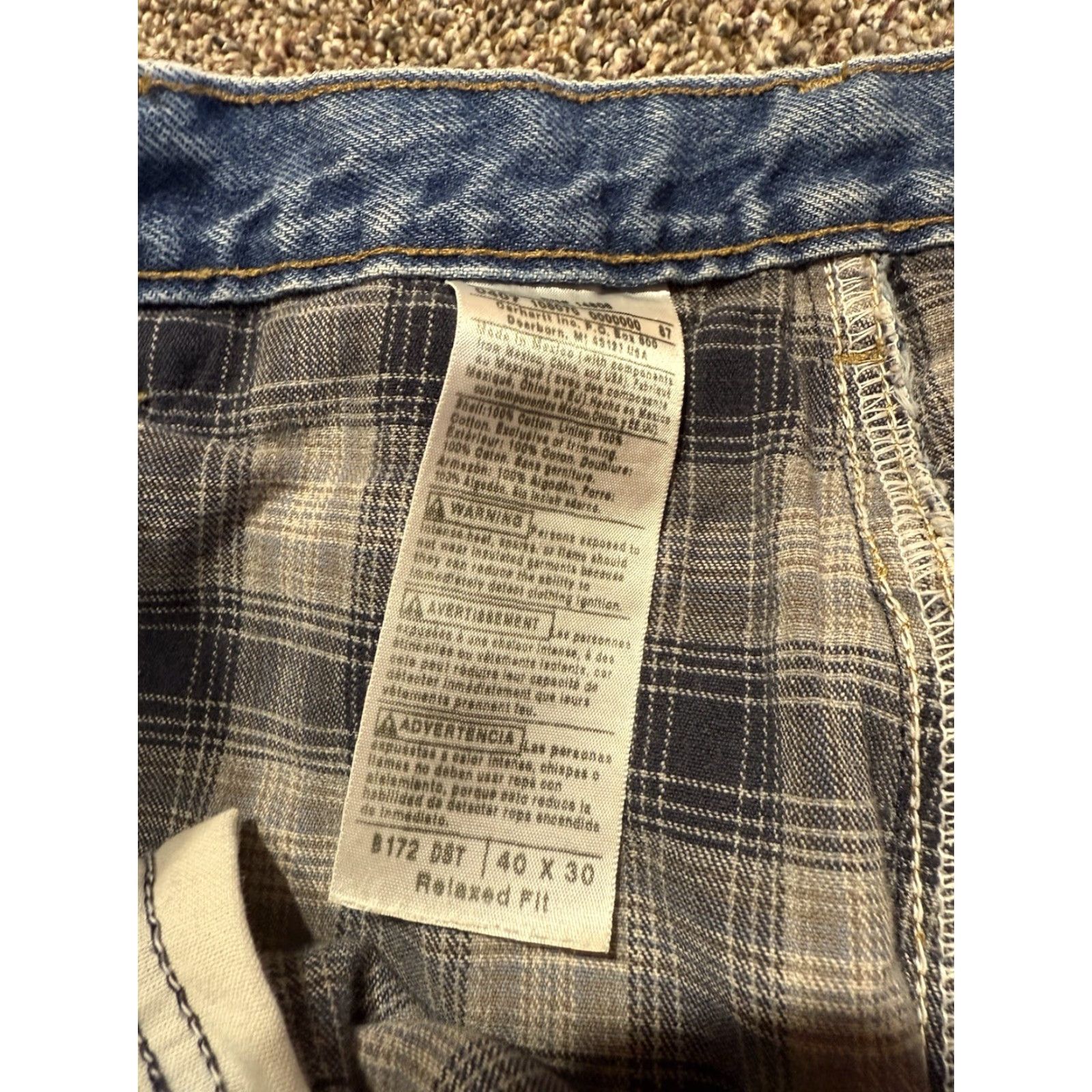 Carhartt Carhartt Jeans Men 40x30 Blue Denim Lined Straight 40 30 Inseam Regular DST B172 DST Relaxed Size US 40 / EU 56 - 7 Thumbnail