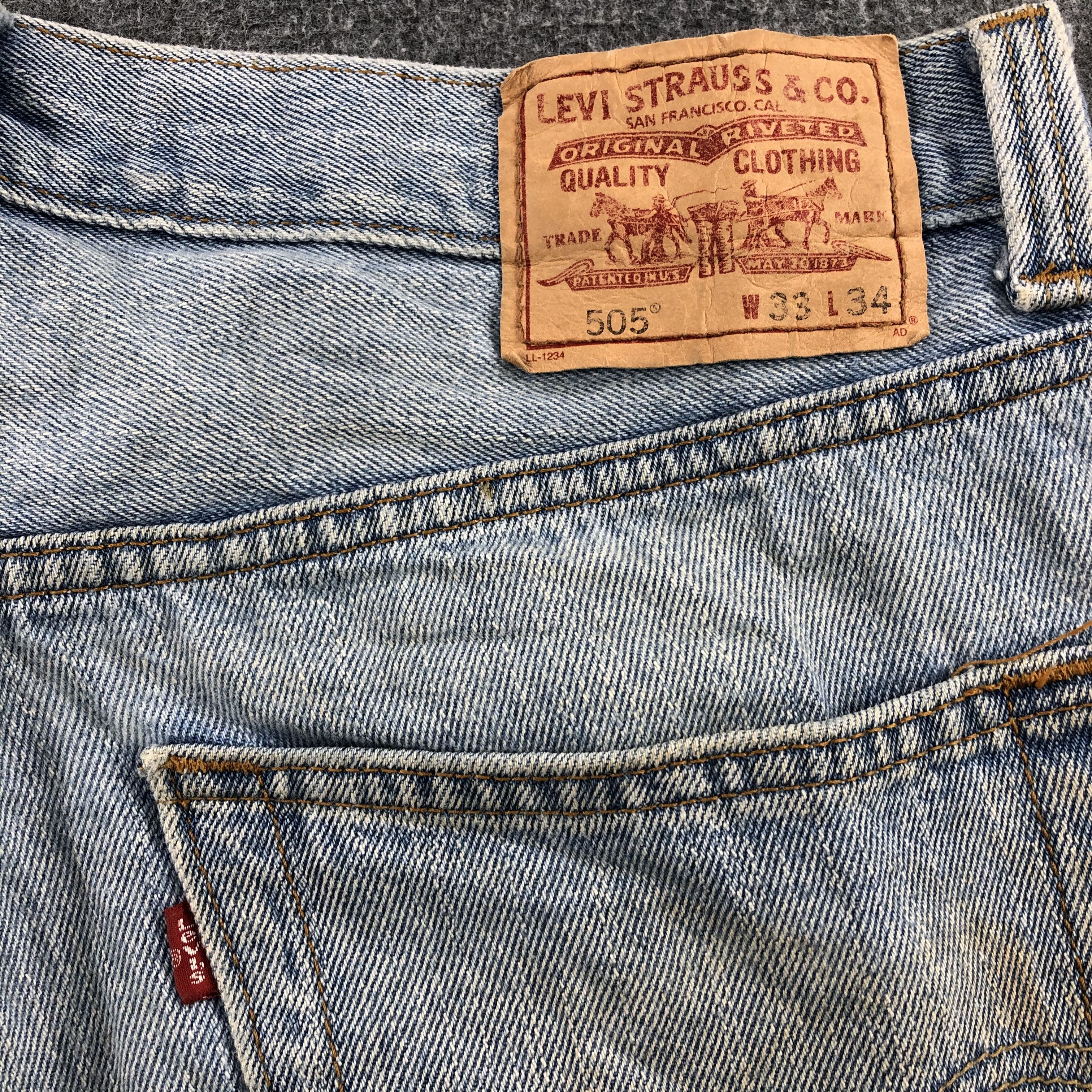 Levi's Dirty Wash Vintage Levi's 505 Jeans Regular Fit Denim KJ558 Size US 33 - 5 Thumbnail