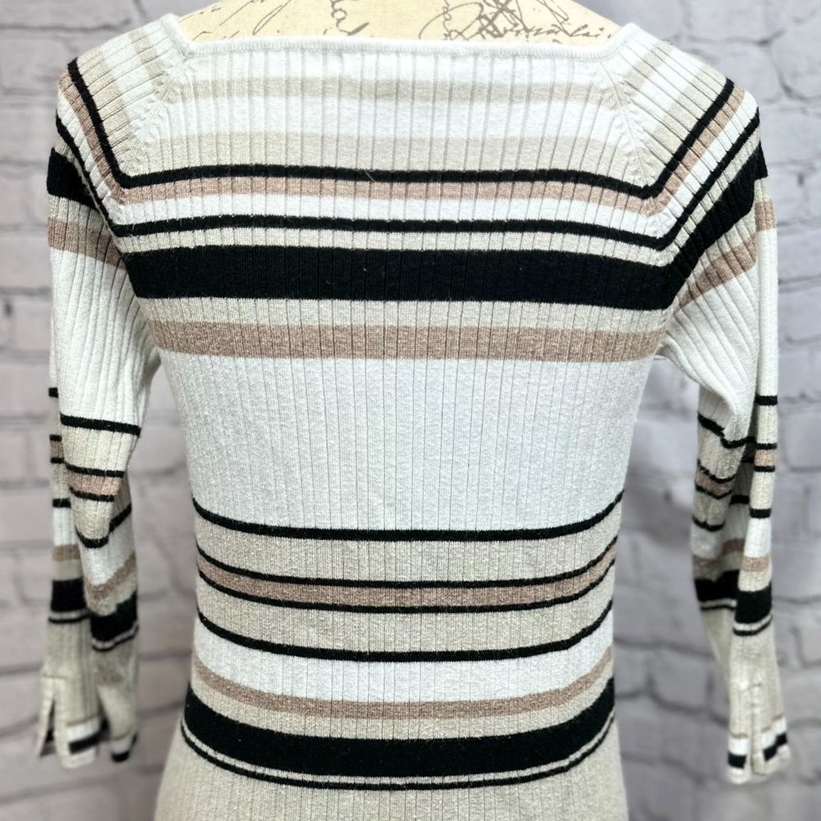 Other Linda Matthews Pullover Striped Sweater Square Neck L Size L / US 10 / IT 46 - 8 Thumbnail