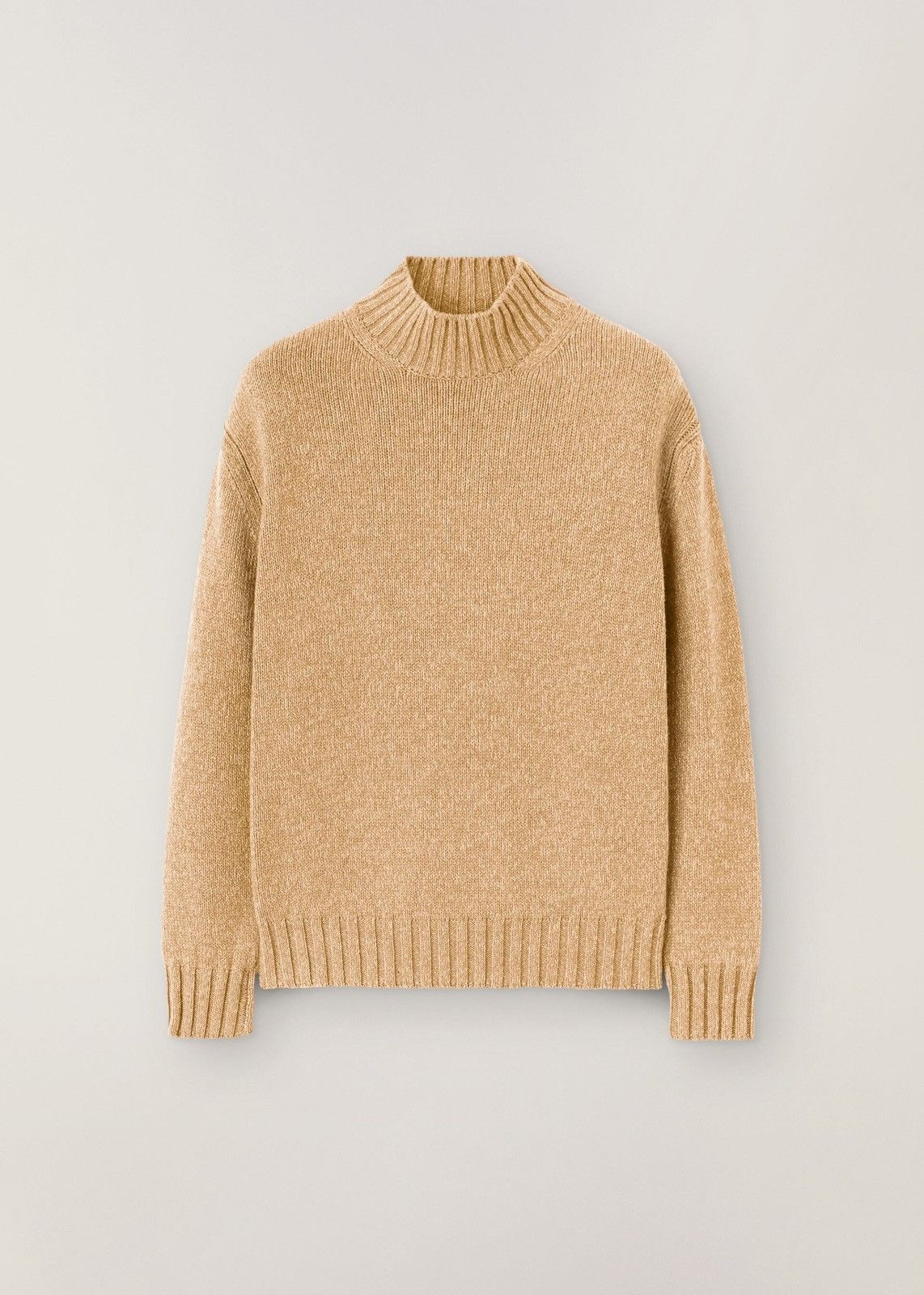 image of Loro Piana O1Loc1C0124 Funnel-Neck Sweater In Light Brown, Men's (Size Medium)