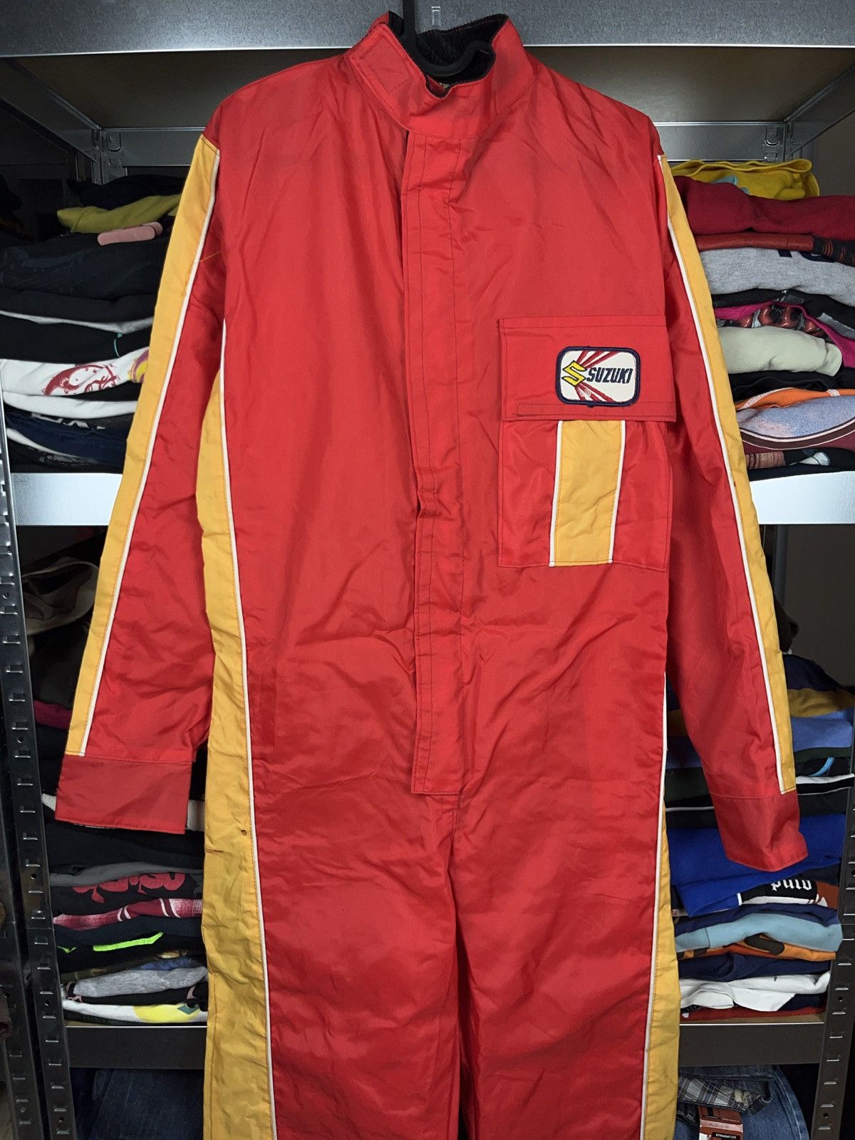 Japanese Brand Suzuki worker overalls car mechanic chore dungarees 80s Size US S / EU 44-46 / 1 - 1 Thumbnail