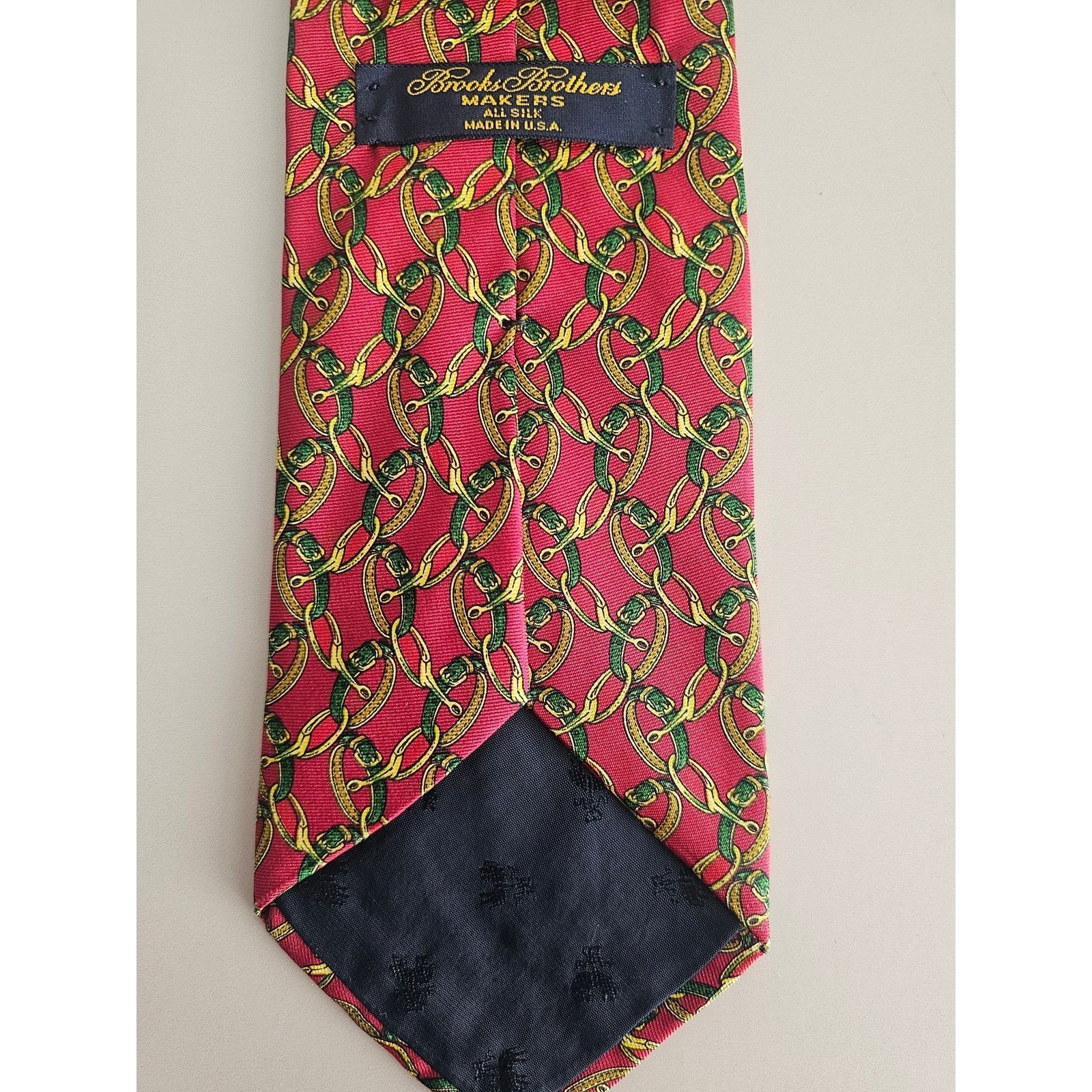 Brooks Brothers Brooks Brothers MAKERS Silk Belts Stirrups Necktie Tie 3.75" Size ONE SIZE - 4 Thumbnail