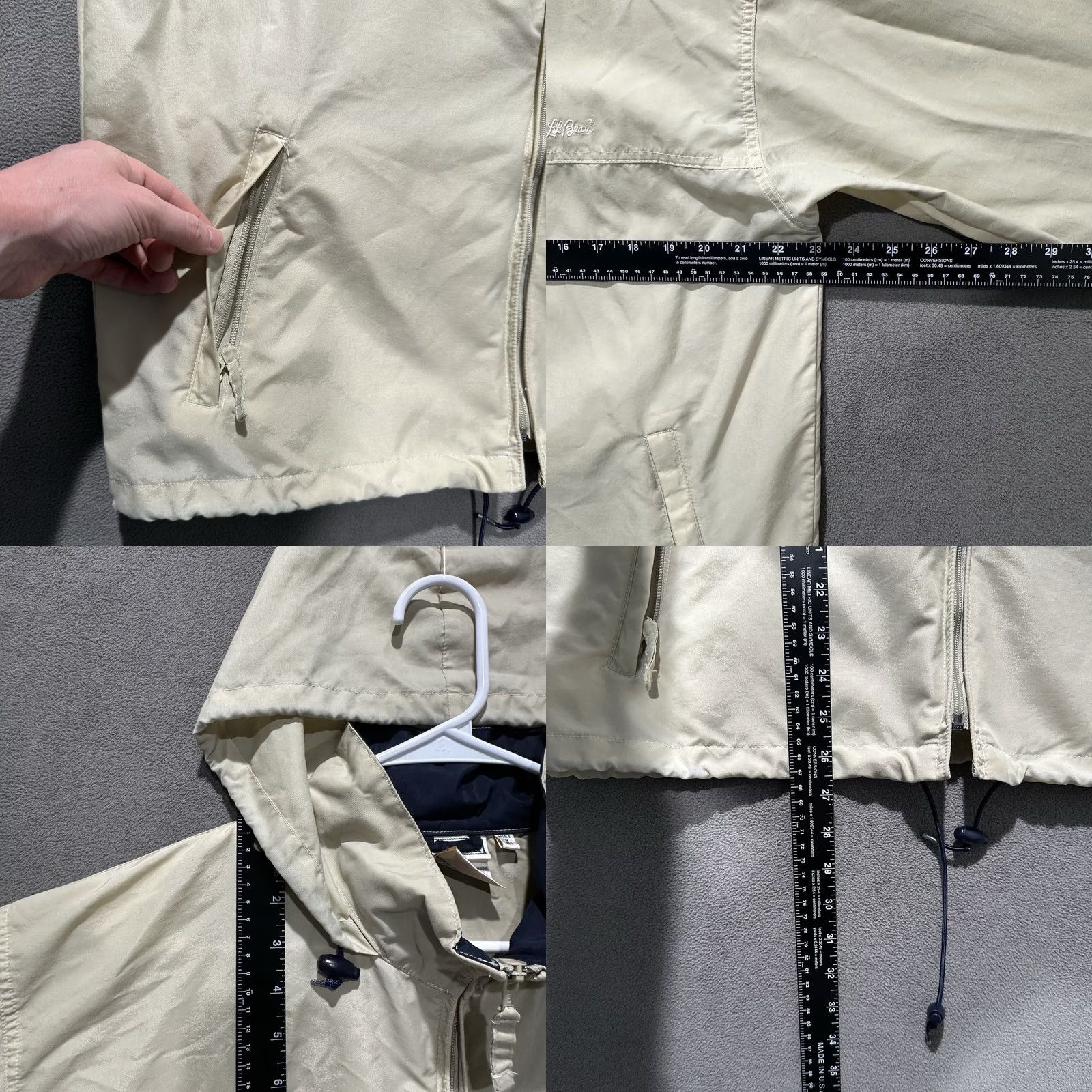 Vintage VINTAGE L.L. Bean Jacket Mens M Beige Windbreaker Hooded Full Zip 90s Windproof, All Seasons, Hiking, 90s, Regular Mens, Beige Jacket Size US M / EU 48-50 / 2 - 9 Thumbnail